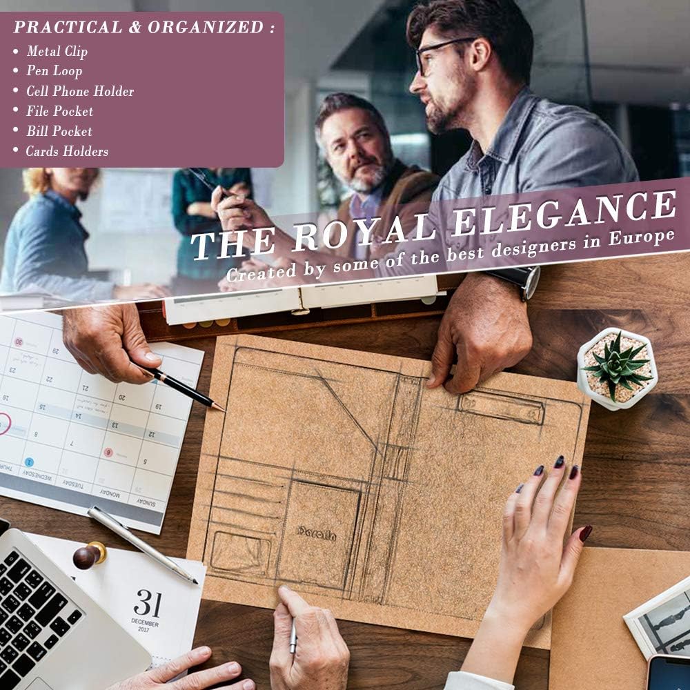 Darolin Business/Resume Padfolio Portfolio Folder with Letter/A4 Size Clipboard, Interview/Conference/Legal Document Organizer, Premium Portfolio Professional Case, Padfolio for Women/Men-Rosegold