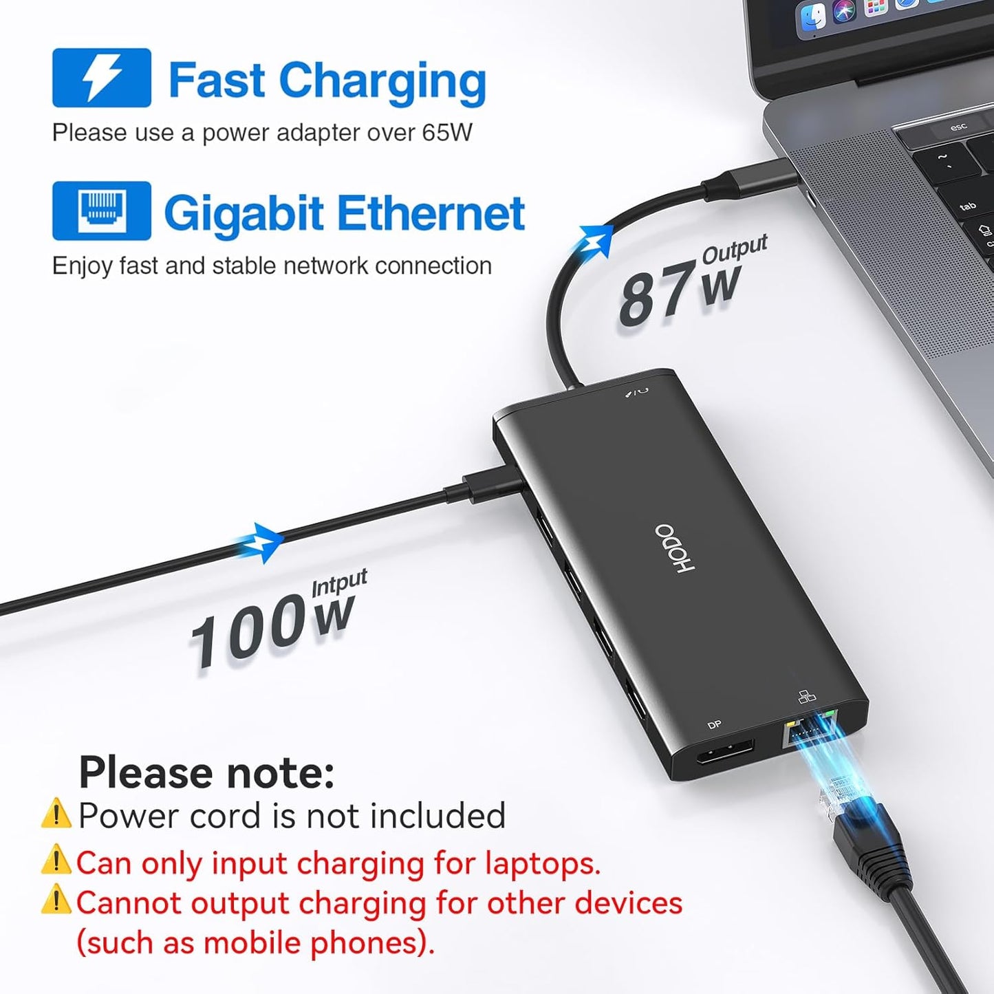 Dell HP USB C Docking Station - Dual/3 Monitor Triple Display, 2X HDMI 4K, DP, Ethernet, 6 USB, PD, SD/TF, Audio, Adapter 14 in 1 for Lenovo