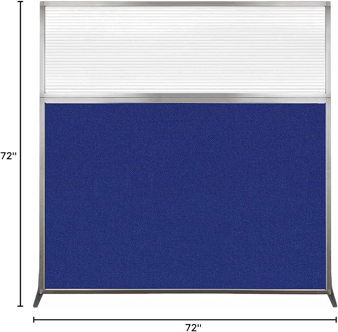 Versare Hush Screen Portable Room Divider | Workstation Wall Divider | Freestanding Privacy Hush Panels | Clear Fluted Windows | Fabric Office Divider Screen | Great for Room Separation