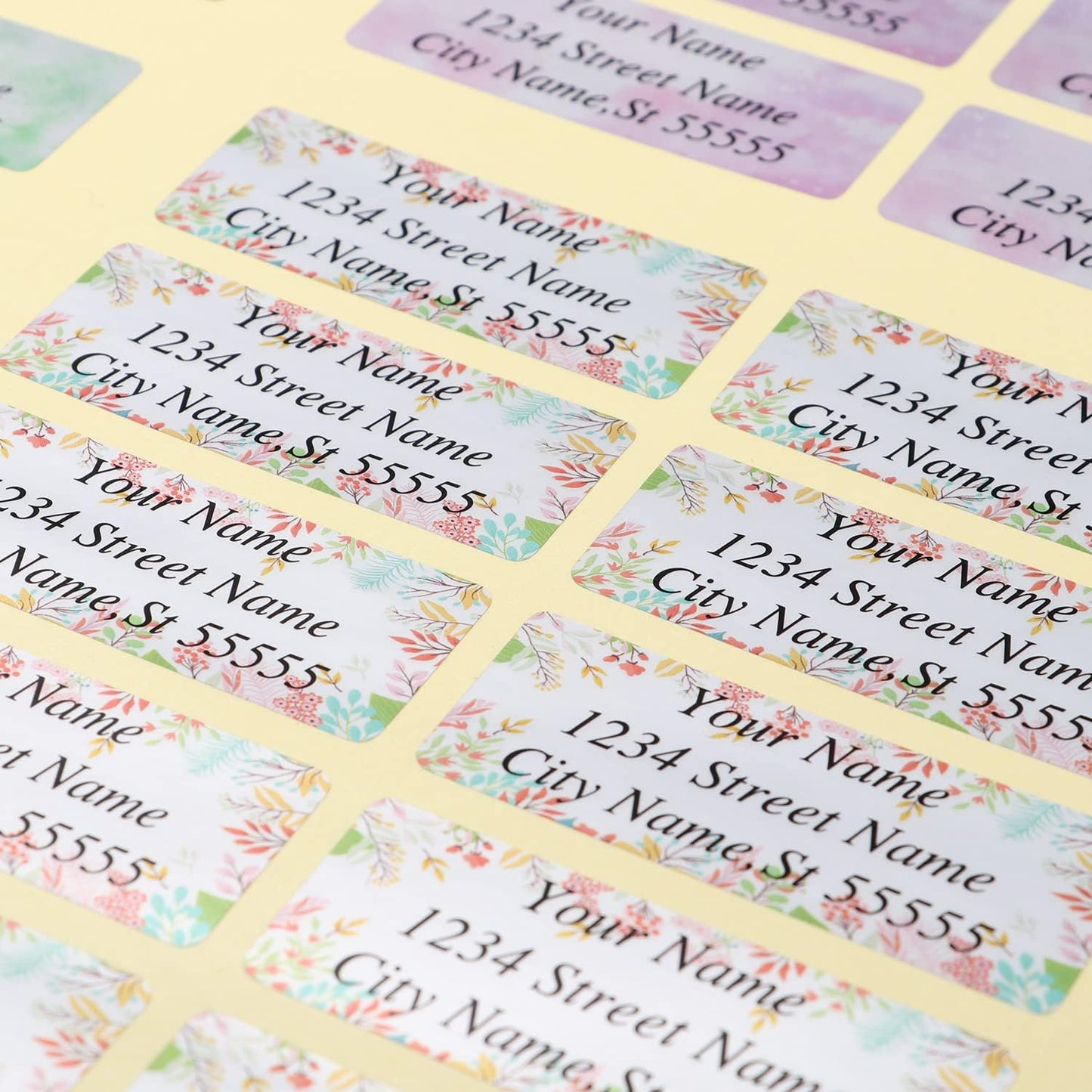 Return Address Labels - Personalized Labels, Custom Colorful Patterns, Can Be Used for Box, Paper, Plastic, Glass, Metal (2.6x1 Inch, Set of 220, Matte Silver) 2.6''x1''