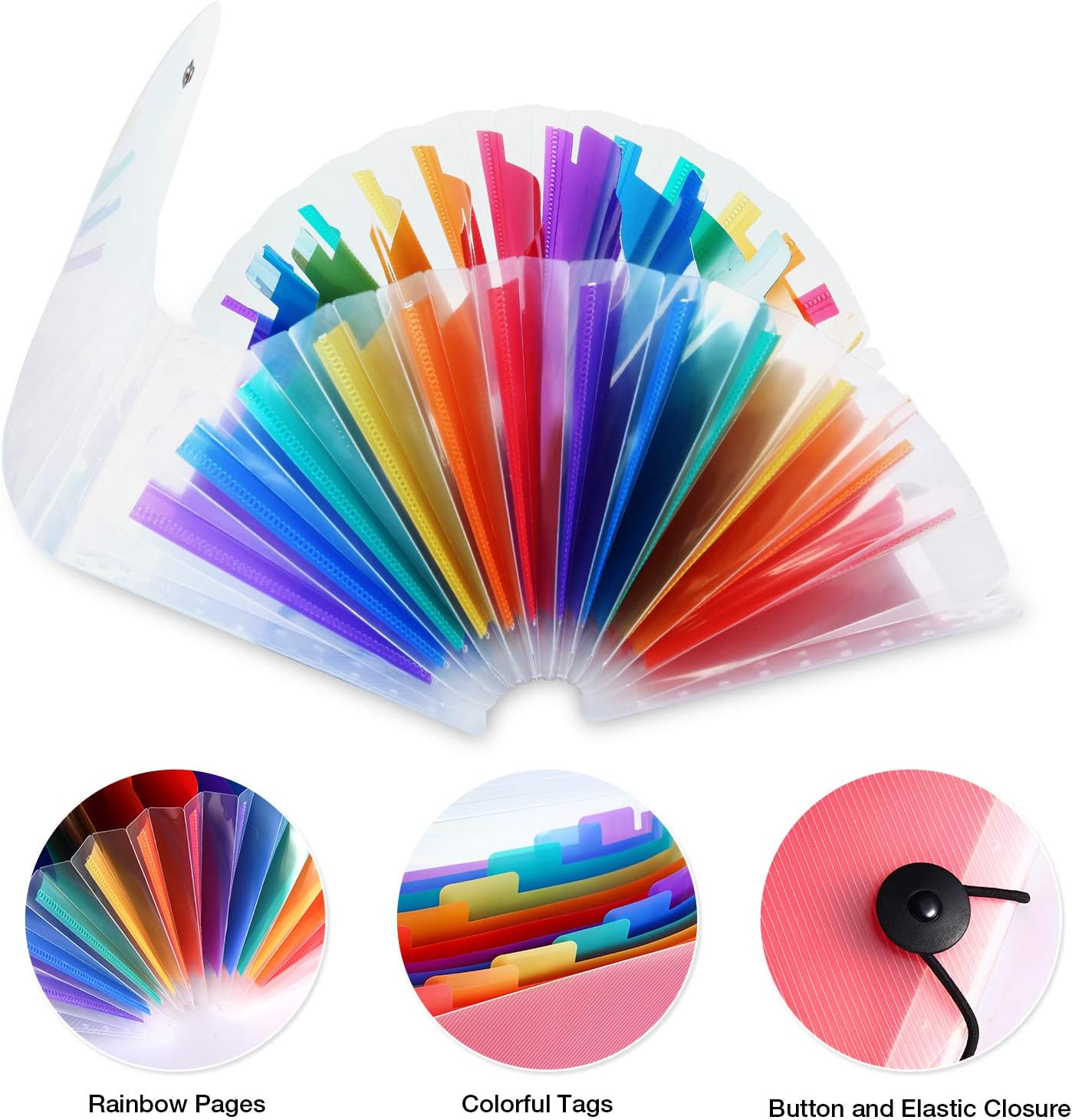 2 Pack 13-Pockets Expanding Accordion File Folder Mini Organizer Wallet for Storage Invoice/Receipt/Cards/Coupon/Tickets