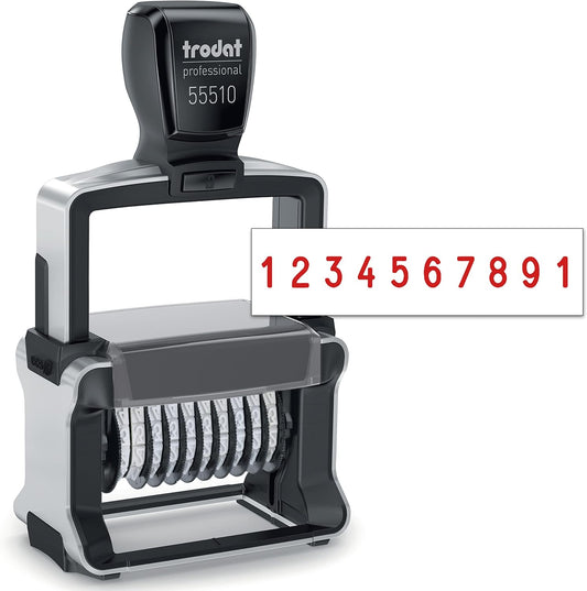 Rubber Stamp Creation Heavy Duty Numberer, 10 Digit Self-Inking Numbering Stamp 5mm Character Height