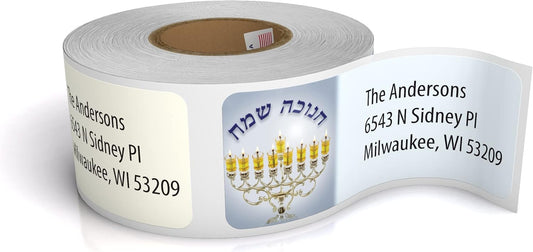 Customized Personalized Hannukah Address Labels - Made in The USA by Kenco (250 Labels, Hannukah)