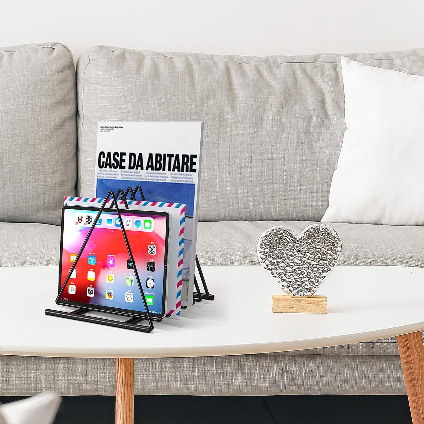 Triangle File Folder Racks,7 Sections File Holder,File Storage Sorter/Stand,Desktop File Organizer,Wire Organizer Rack,Magazine Folder Holder,Letter/Legal,Suitable to Hold Large/Small Items