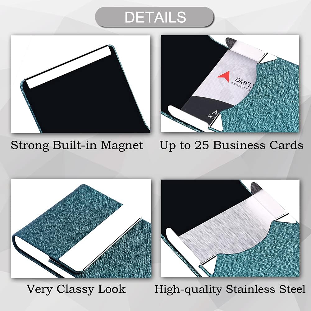 Professional Business Card Holder, Pocket Business Card Case for Women & Men, PU Leather Multi Card Case, Credit Card Wallet, Name Card Holder with Magnetic Closure
