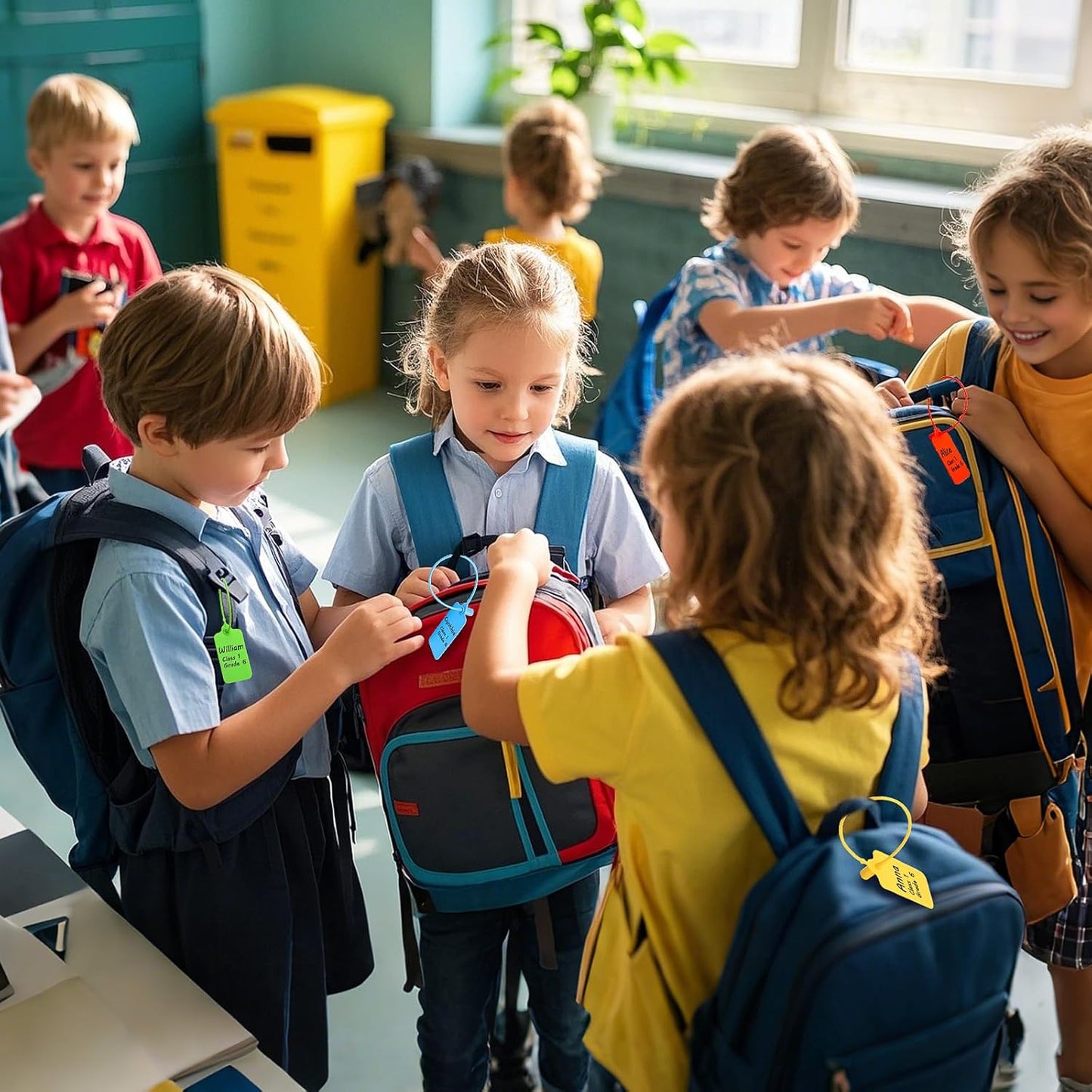 100 Yellow Blank Plastic Tags for Labeling Waterproof Hanging Labels Writable Tags Seal Plastic Marking Label for Clothes Bags Keys Inventory with One Marker Pen