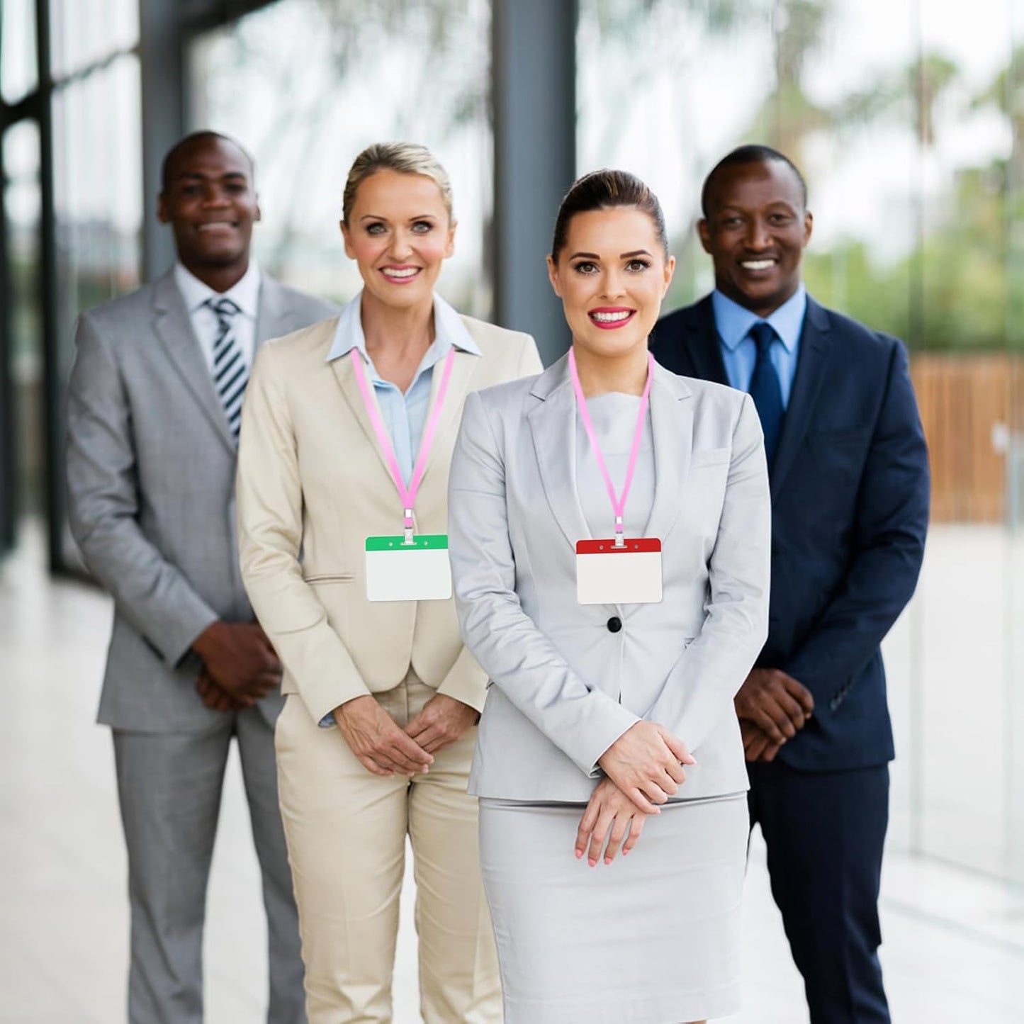 Lanyards for Id Badges,100 Packs Lanyard Bulk with Flat Badge for Name Tag Lanyard ID Holder