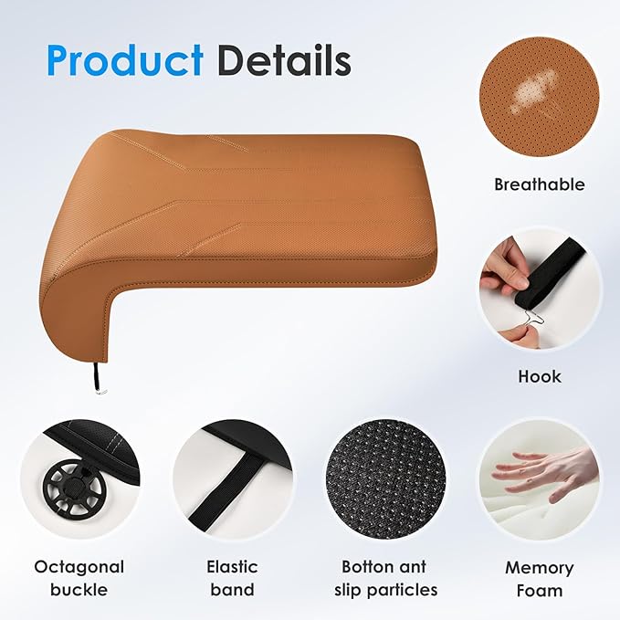 FLORICH Car Seat Extender Leg Extender Support Cushion for Driver Seats Office Chair, Leather Carseat Leg Support for Long Drivers Universal Car Seat Cushion Legs Rest Pads-Dark Brown