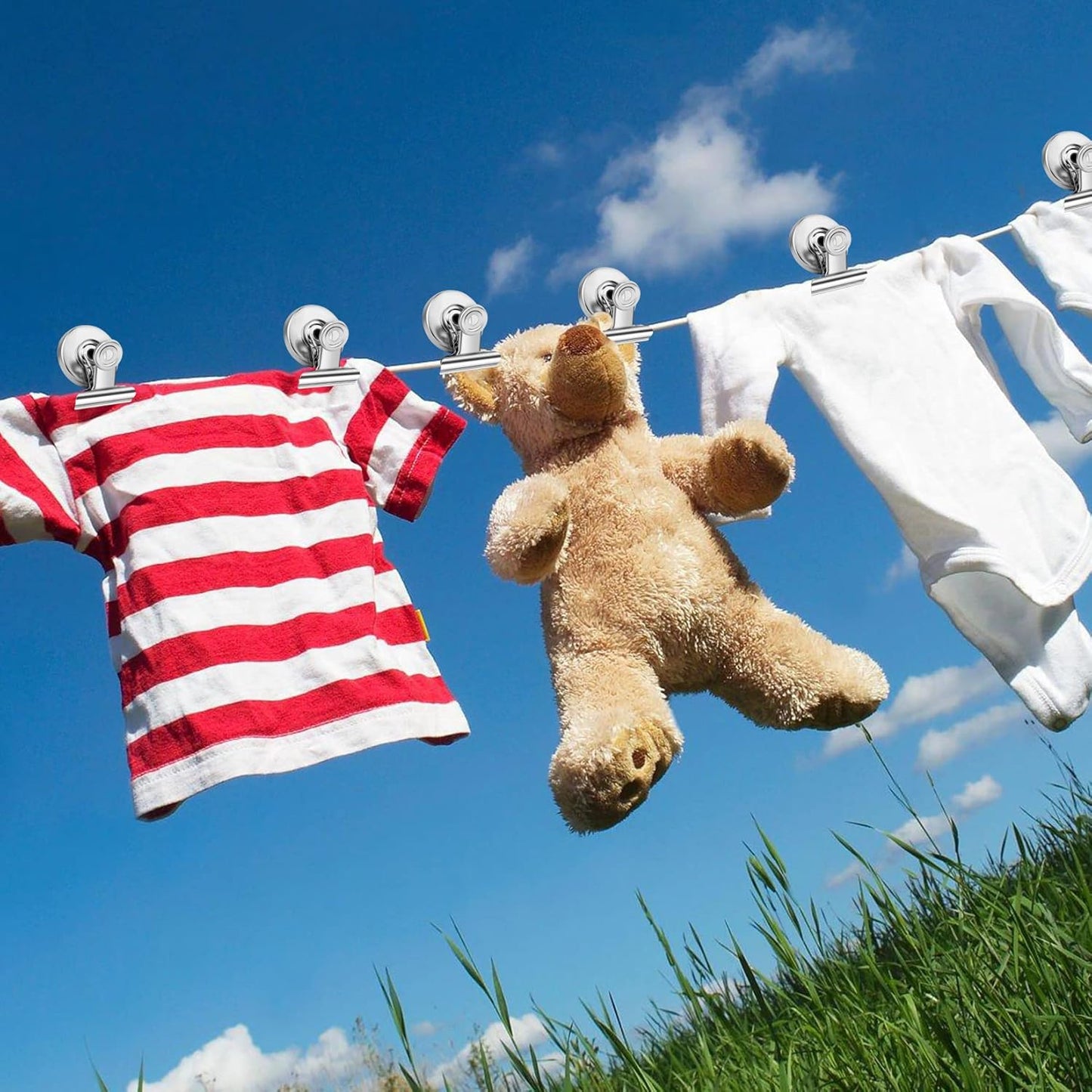 Magnetic Clips 50 Pack Office Products, Stainless Steel Clips Peferct for House Office School Use, Hanging Home Decoration, Photo Displays, 1.2 Inch, (Silver)