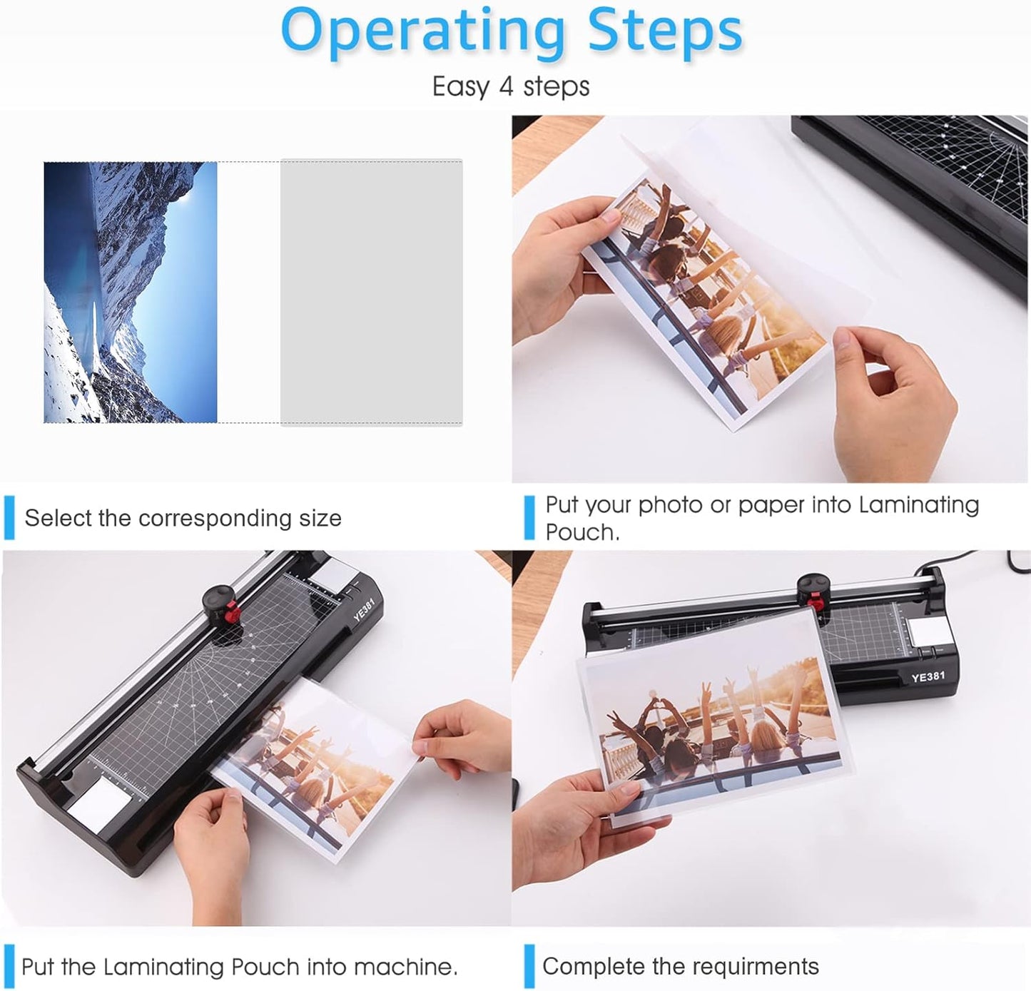 300 Pack 3 Mil Thermal Laminating Pouches, Plastic Laminating Sheets, 9 x 11.5 Inch, 5 x 7 Inch, 4 x 6 Inch, 3.7 x 5.3 Inch, 2.2 x 3.7 Inch for Letter, Photo, Note, ID Badge and Business Card Sizes