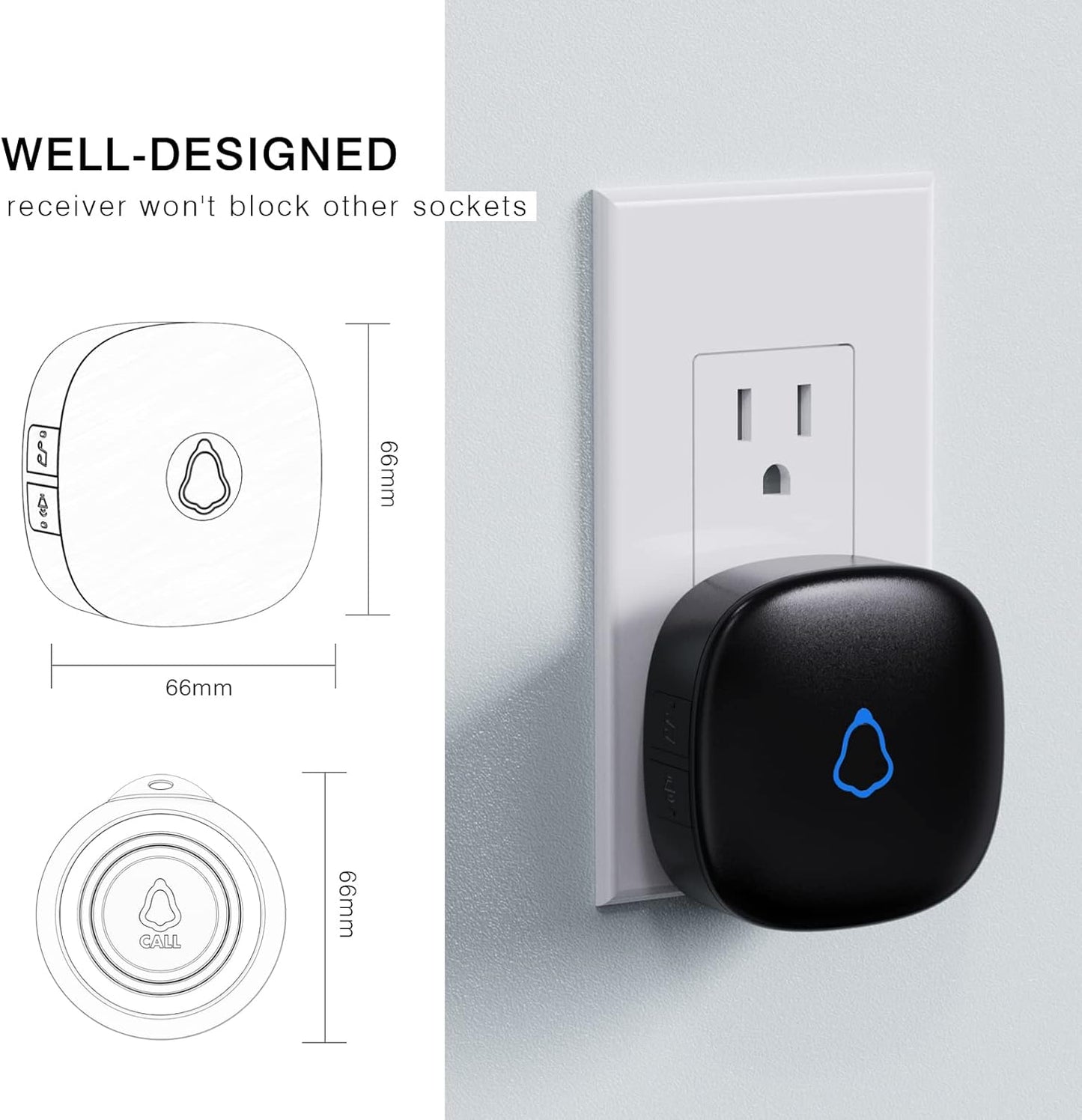 Caregiver Pager, Wireless Call Button for Seniors/Elderly at Home, 3 SOS Buttons + 3 Receivers Medical Life Alert System, Emergency Panic Call Bell, Nurse Calling & Patient Assistance Alarm