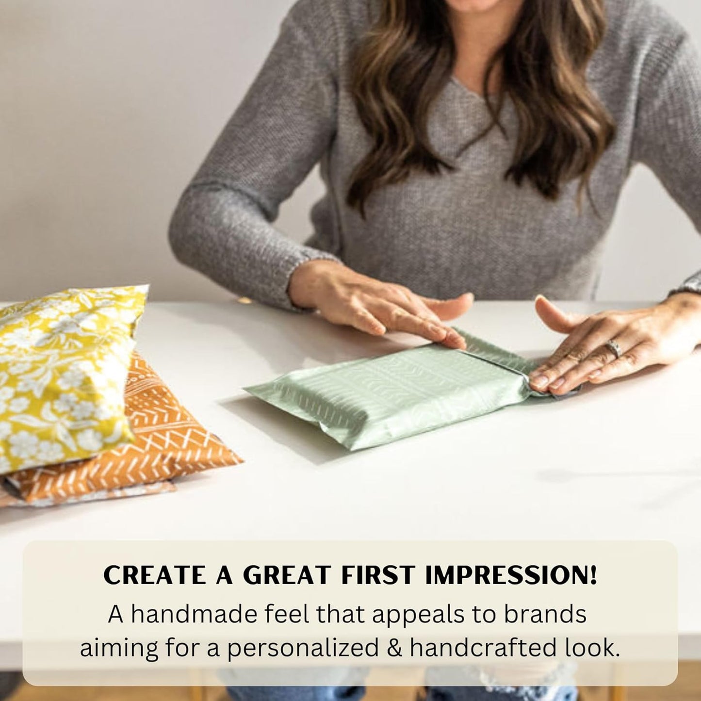 Poly Mailers 6x9 Inch 100 Pack Small Shipping Bags Strong Thick Mailing Envelopes | Self Sealing Adhesive | Waterproof & Tear Resistant | Small Business Packaging for Clothing - Boho Sage Green