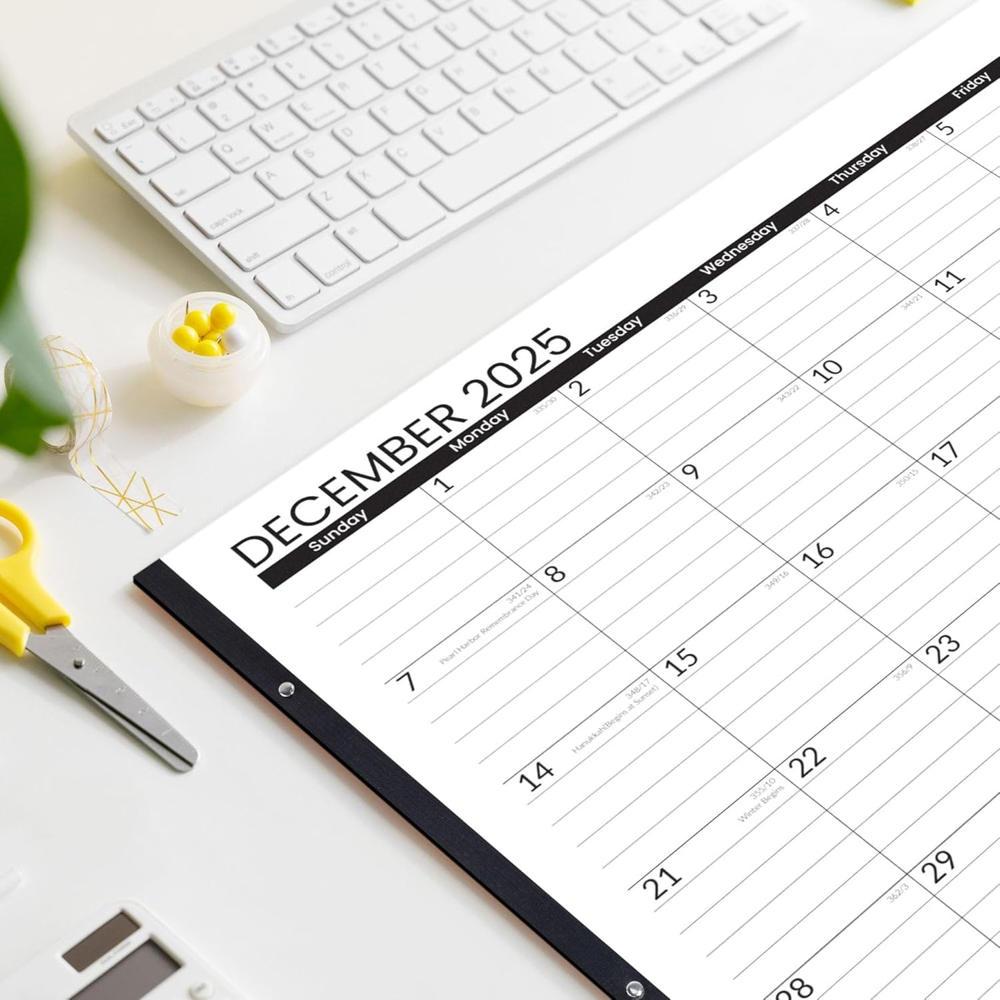 SUNEE Desk Calendar 2025-2026 Large 22x17 from October 2025 to March 2027, Extra Large Desktop Monthly Calendar Pad 18 Months For Teacher or Family, Desk Top, Black
