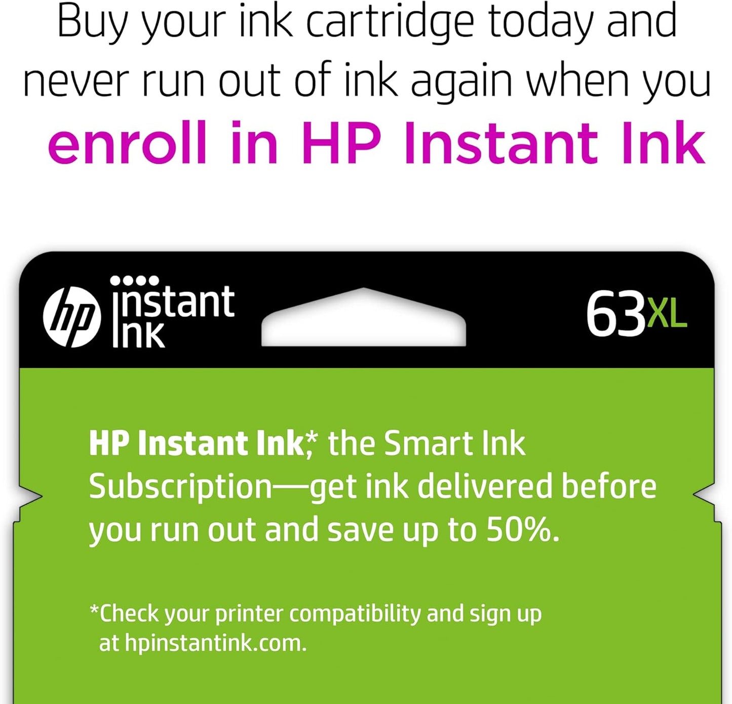 HP 63XL Tri-color High-yield Ink Cartridge | Works with Printer Series: DeskJet 1112, 2130, 3630; ENVY 4510, 4520; OfficeJet 3830, 4650, 5200 | Eligible for Instant Ink | F6U63AN