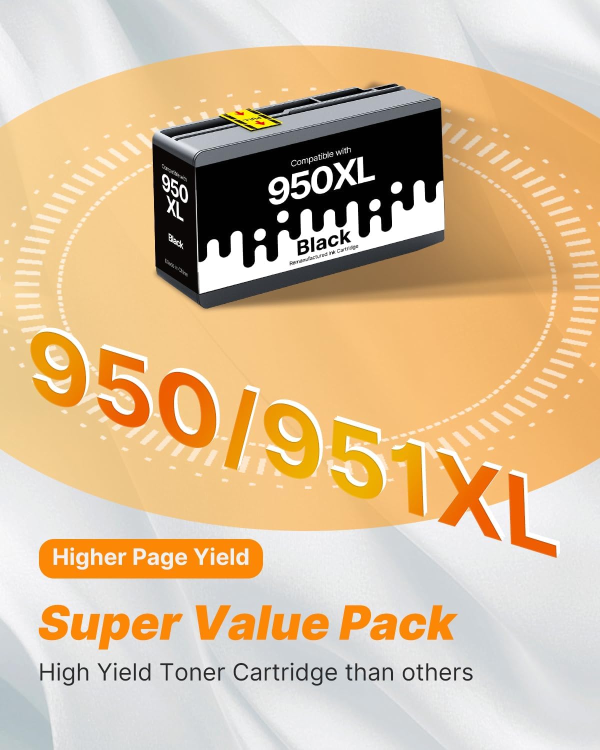 MILEKO Compatible 950XL Ink Cartridge Replacement for HP 950XL 950 XL to use with OfficeJet Pro 8100 8610 8600 8615 8620 8625 276dw 251dw Printer (Black, 1-Pack)
