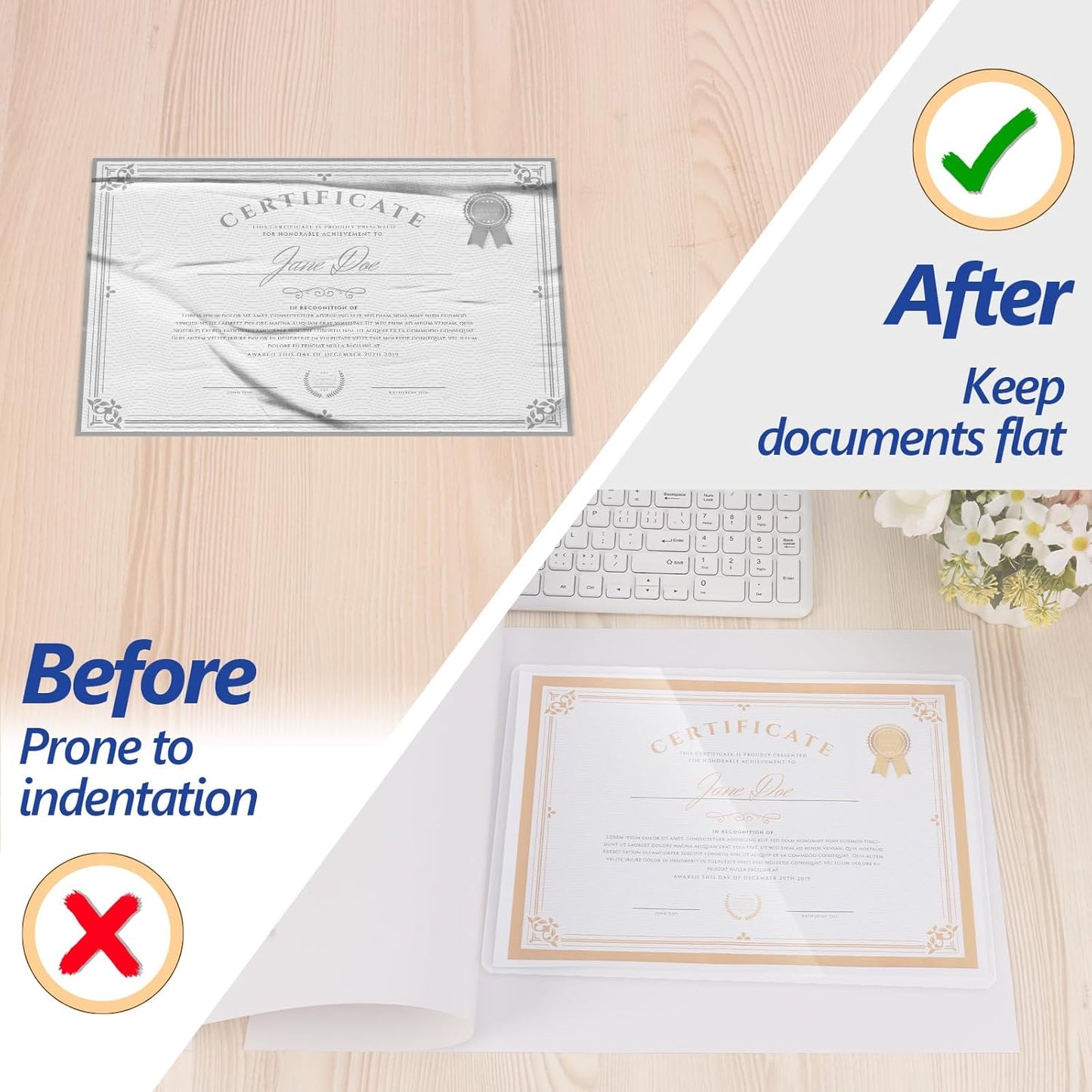 5 Pack ID Card Size Laminator Carrier Sleeve 11.75X17.75 Inch Thermal Laminating Carriers Sheets Protection Thermal for All Brand Laminating Pouches Work Permits Pass Cards Student ID Cards