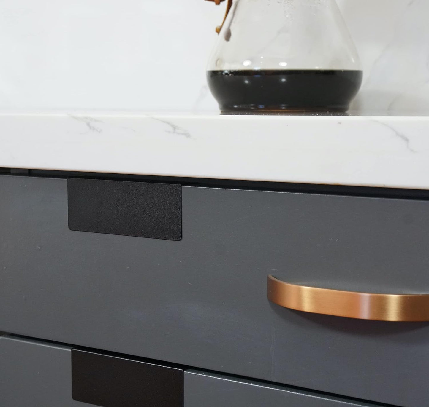 Clip-On Metal Cabinet and Drawer Labels – Reusable Chalkboard Labels for Kitchen, Bathroom, Dresser Drawers. Durable. Polished Edge. No Residue.