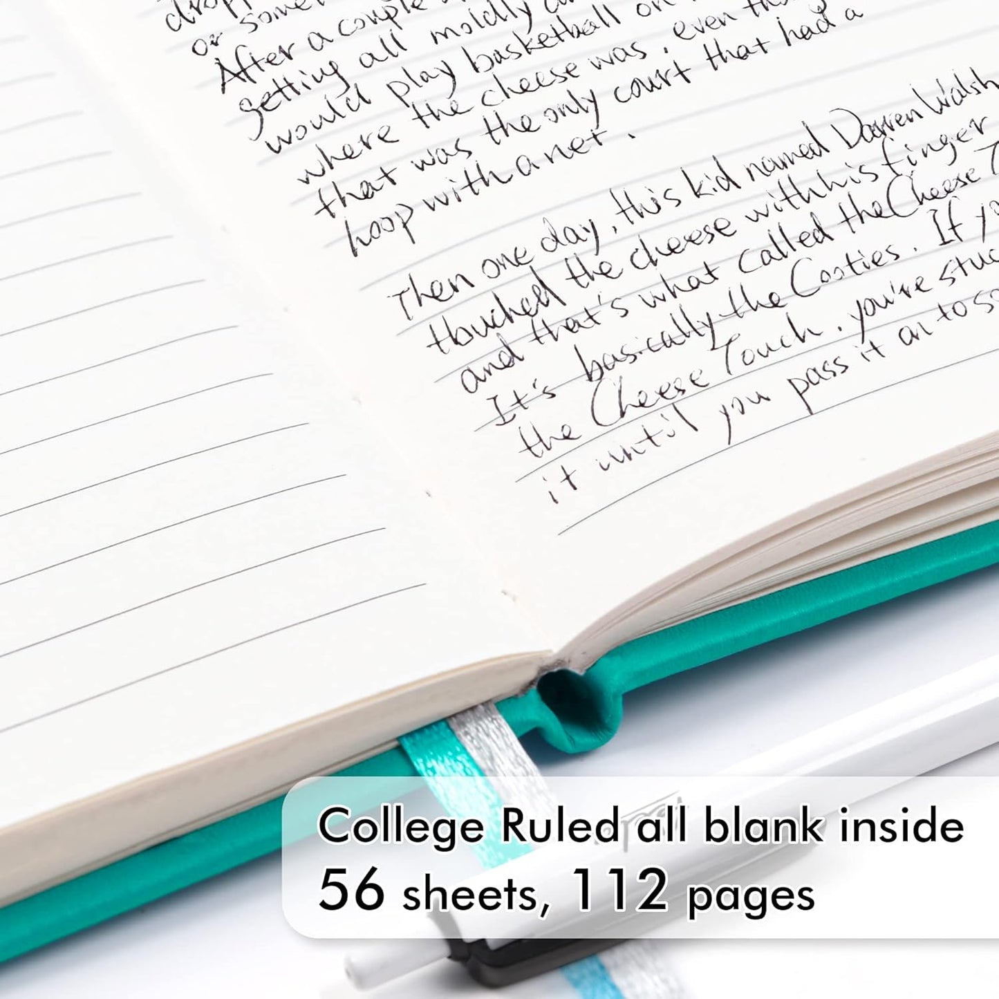 feela 6 Pack Pocket Small Notebooks Bulk, Mini Cute Memo Notepads Hardcover College Ruled Lined Journals with Pen Holder for Women Girls Office School, with 6 Black Pens, 3.5”x 5.5”, A6, Aqua