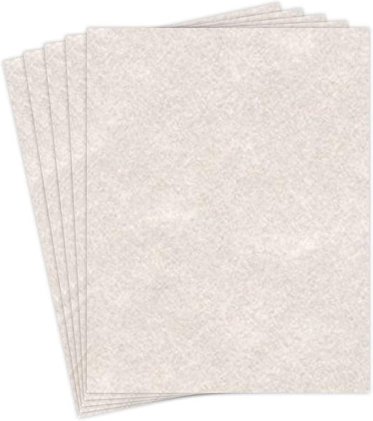 Pewter Stationery Parchment Recycled Paper | 65Lb Cover Cardstock | 8.5” x 11” Inches | 50 Sheets Per Pack
