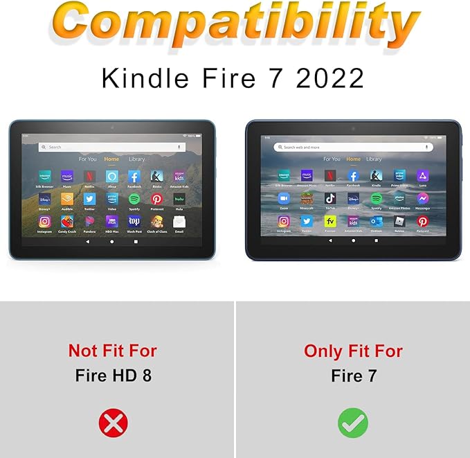 for All-New Kindle Fire 7 Tablet Case (12th Gen, 2022 Release),Slim Lightweight Smart Shell Stand Cover with Auto Wake/Sleep for Amazon Fire 7 Kids Tablet,Wolves Howling Wild