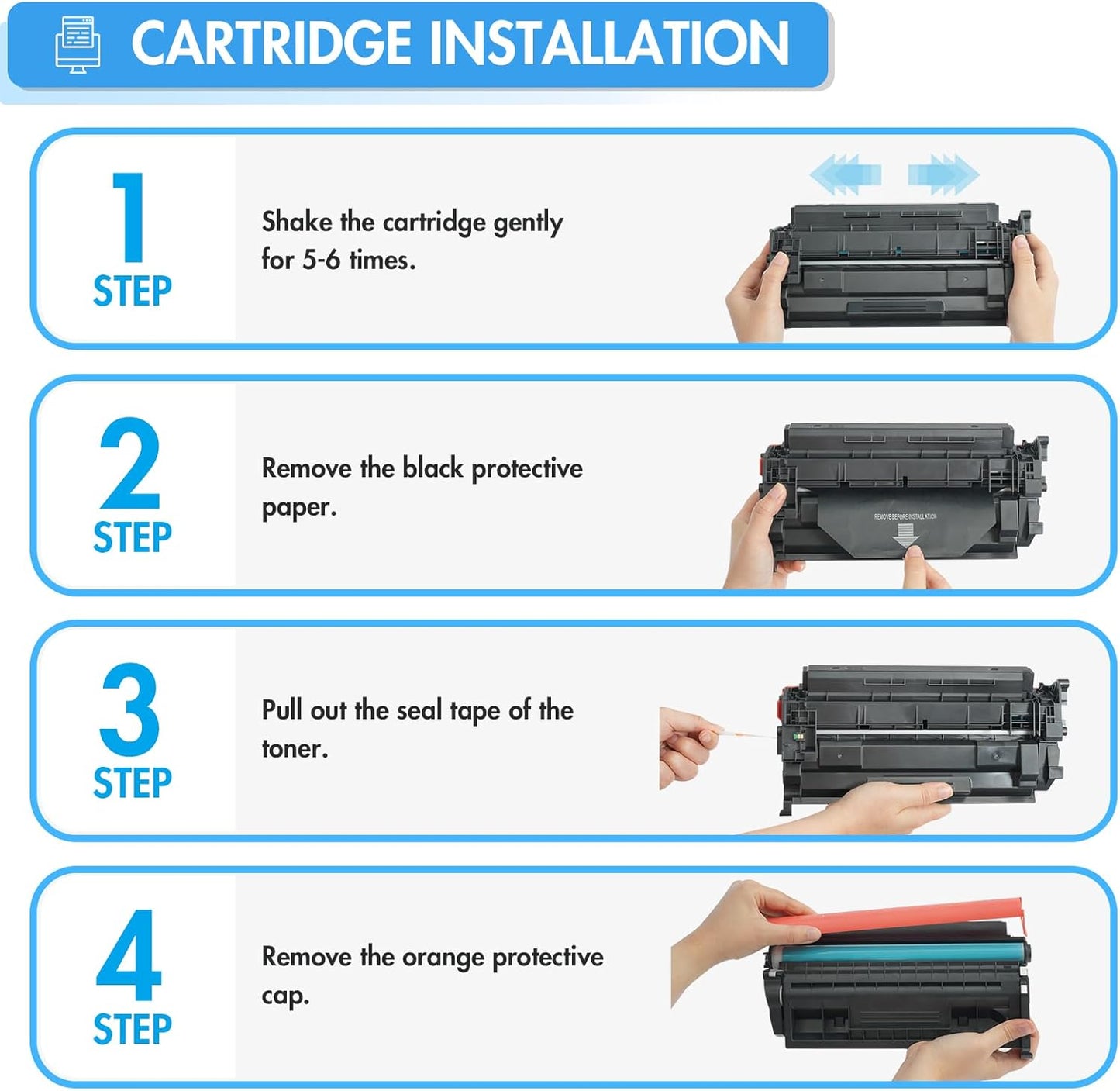 148A 148X Toner Cartridge Black Compatible Replacement for HP 148A 148X W1480X W1480A for HP Laserjet Pro 4001dw 4001dn 4001n MFP 4101fdw 4101fdn Printer Ink (with Chip) (2 Pack)