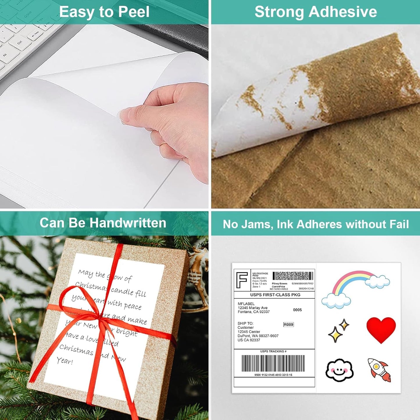 MFLABEL Half Sheet Label Laser/Ink Jet USPS UPS FedEx Shipping Label 8.5 x 11 Inches Packaging Labels, Address Labels for Laser & Inkjet Printers, 15000 Count(7500 Sheets)