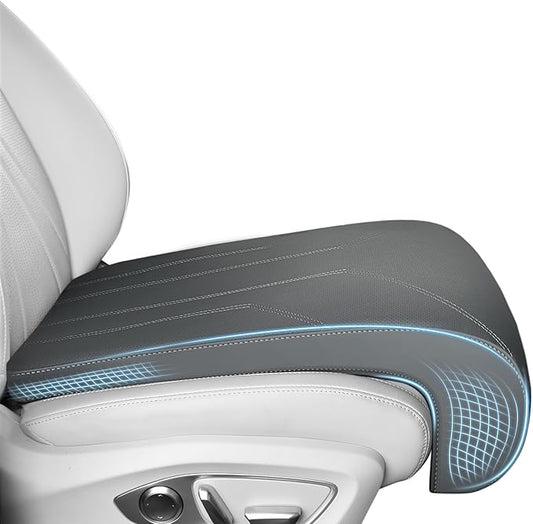 FLORICH Car Seat Extender Leg Extender Support Cushion for Driver Seats Office Chair, Leather Carseat Leg Support for Long Drivers Universal Car Seat Cushion Legs Rest Pads-Grey