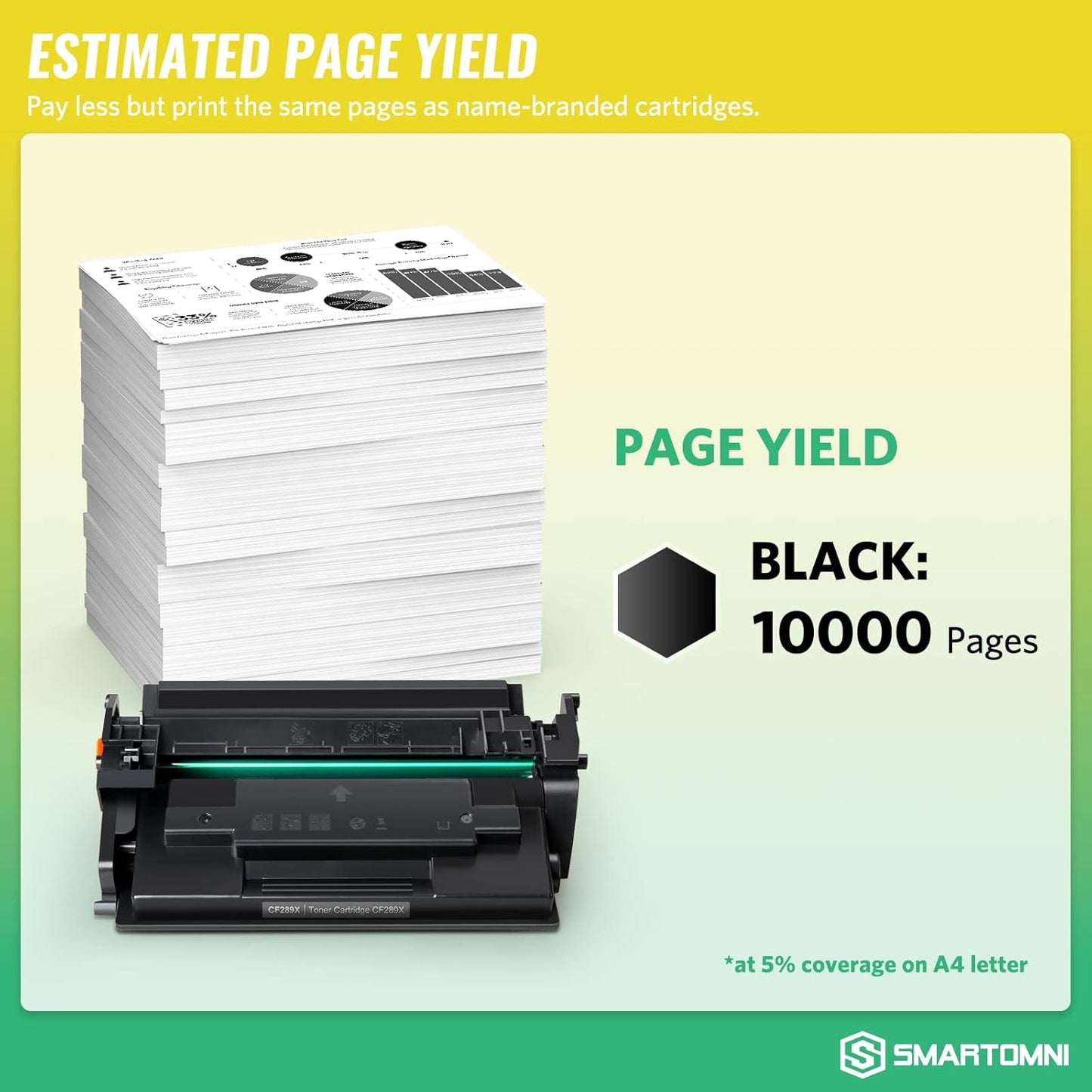 Compatible CF289X (No-Chip) Toner Cartridge Replacement for HP CF289X 89A 89X Cartridge Compatible with HP M507n M507dn M507x M507dng MFP M528dn M528f M528c M528z Printer, 1 Pack