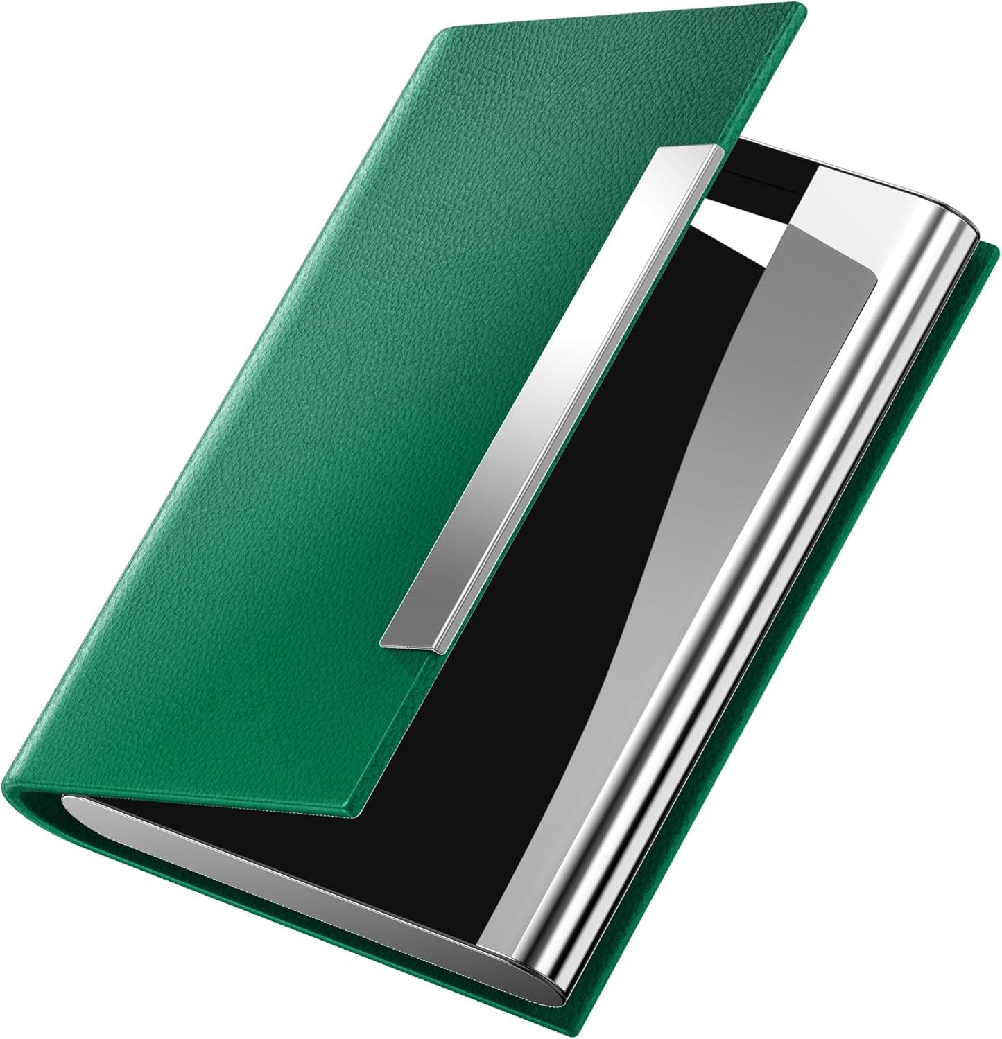 Padike Business Card Holder, Business Card Case Professional PU Leather & Stainless Steel Multi Card Case,Business Card Holder Wallet Credit Card ID Case/Holder for Men & Women. (U-Green)