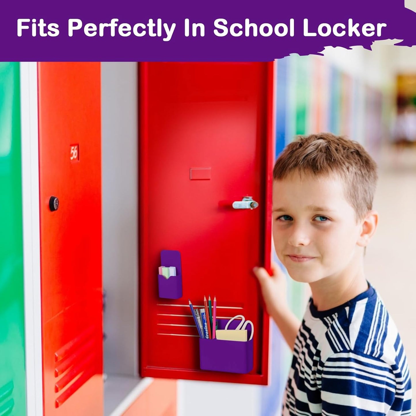 Magnetic Pen Holder,2 Pack Magnetic Dry Erase Marker Holder with Generous Compartments,Strong Magnet Storage Marker Pen Pencil Organizer for Refrigerator,Whiteboard,Locker Accessories