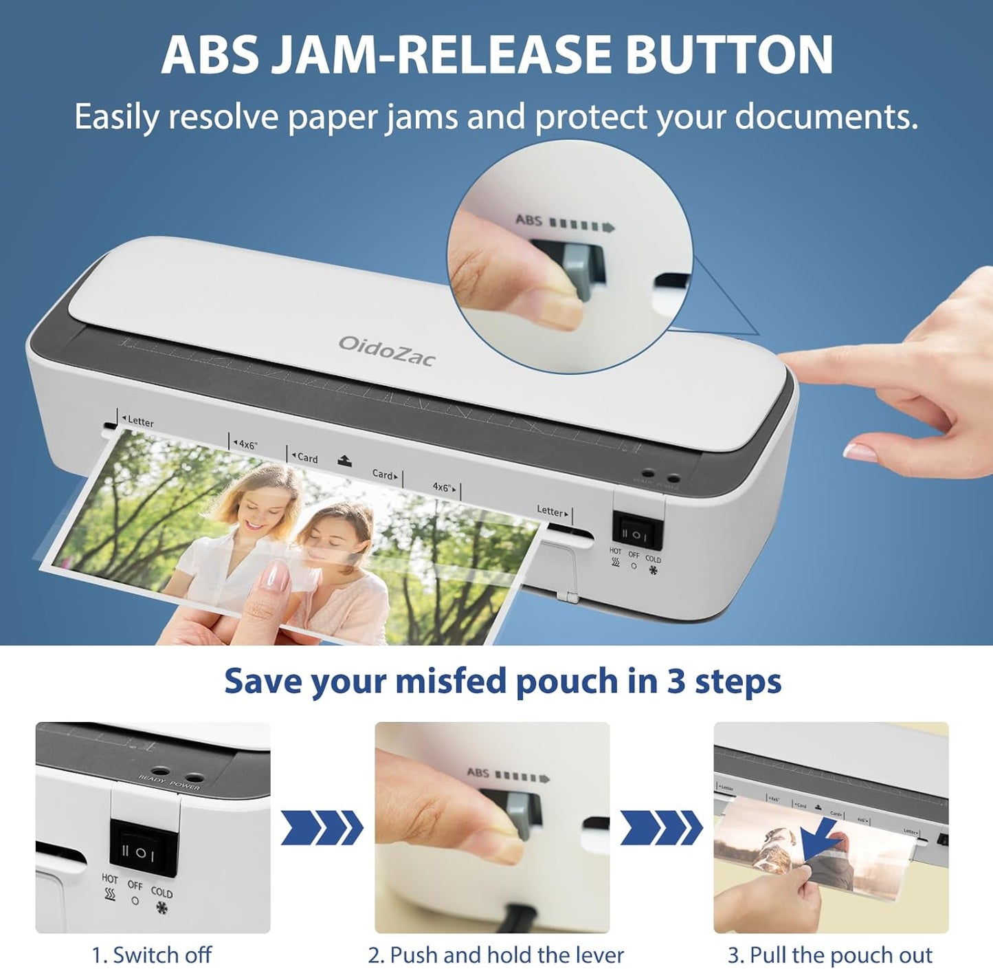 Laminator Machine, 11 in 1 Laminating Never Jam Technology with 36 Laminating Sheets, 9 Inch Thermal Laminator A4 Laminating Machine Hot & Cold with Paper Trimmer for Home Office School