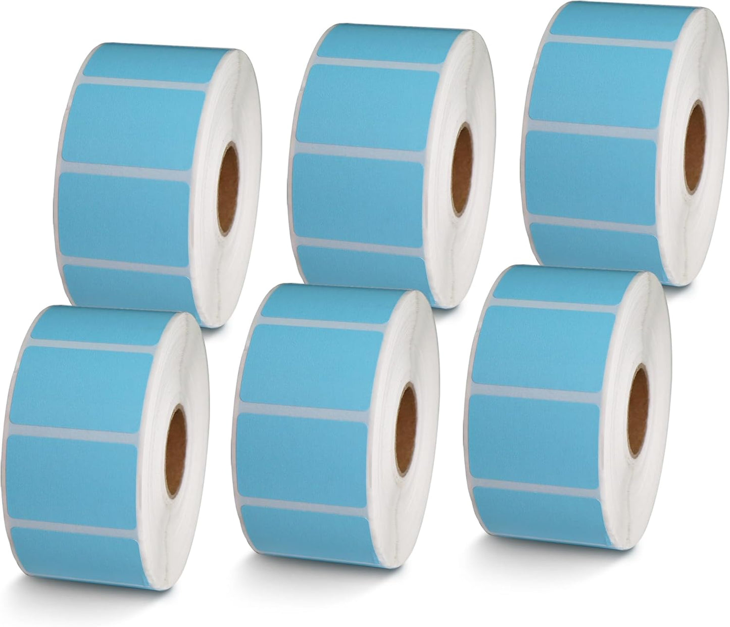 BETCKEY - 1.5" x 1" All Purpose & Address Labels Compatible with Zebra & Rollo Label Printer,Premium Adhesive & Perforated[Light Blue, 6 Rolls, 7800 Labels]