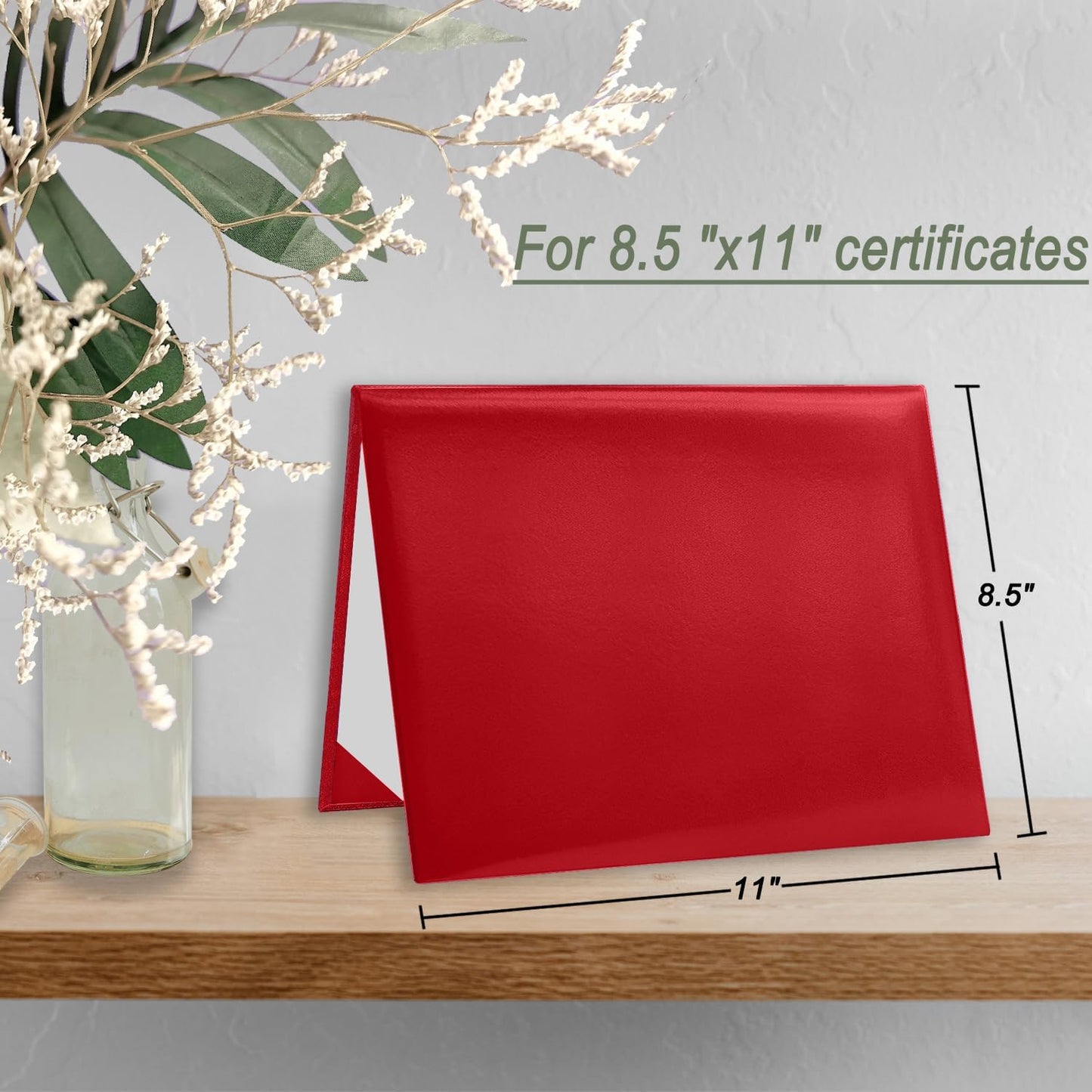 Certificate Holders 8.5"x11" Graduation Diploma Cover Document Leather Folders,Red-2 Pack