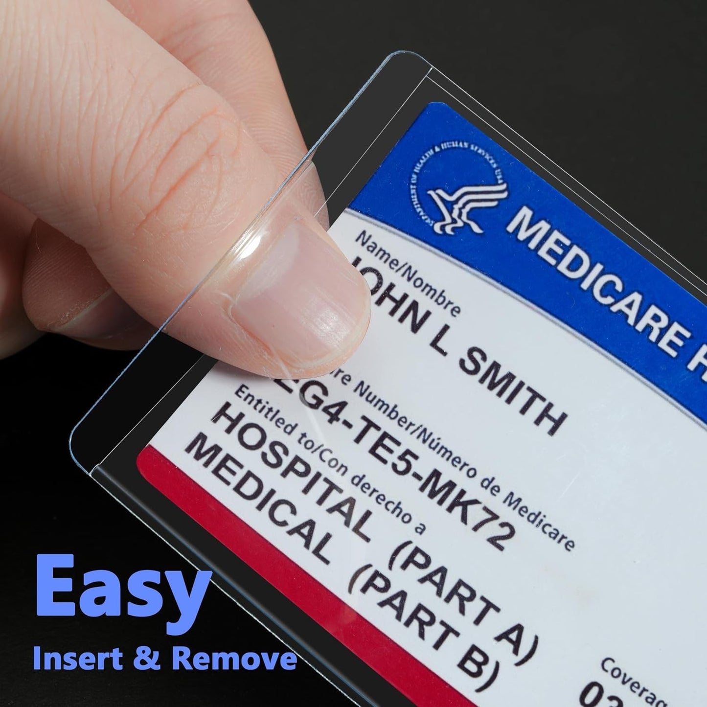 New Medicare Card Holder Protector Sleeves, Social Security Card Protector, 12 Mil Clear PVC Water Resistant Plastic Sleeves for New Medicare/Social Security/Business/ID/Credit Cards(10 Pack)