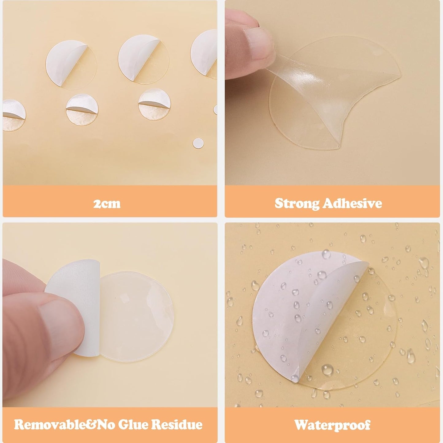 420 PCS(0.78") Double Sided Sticky Dots Removable Strong Adhesive Tack Heavy Duty Sticky Pads Putty No Traces Clear Sticky Tack for Picture, Poster, Art Craft, Decoration, Party Office Supplies