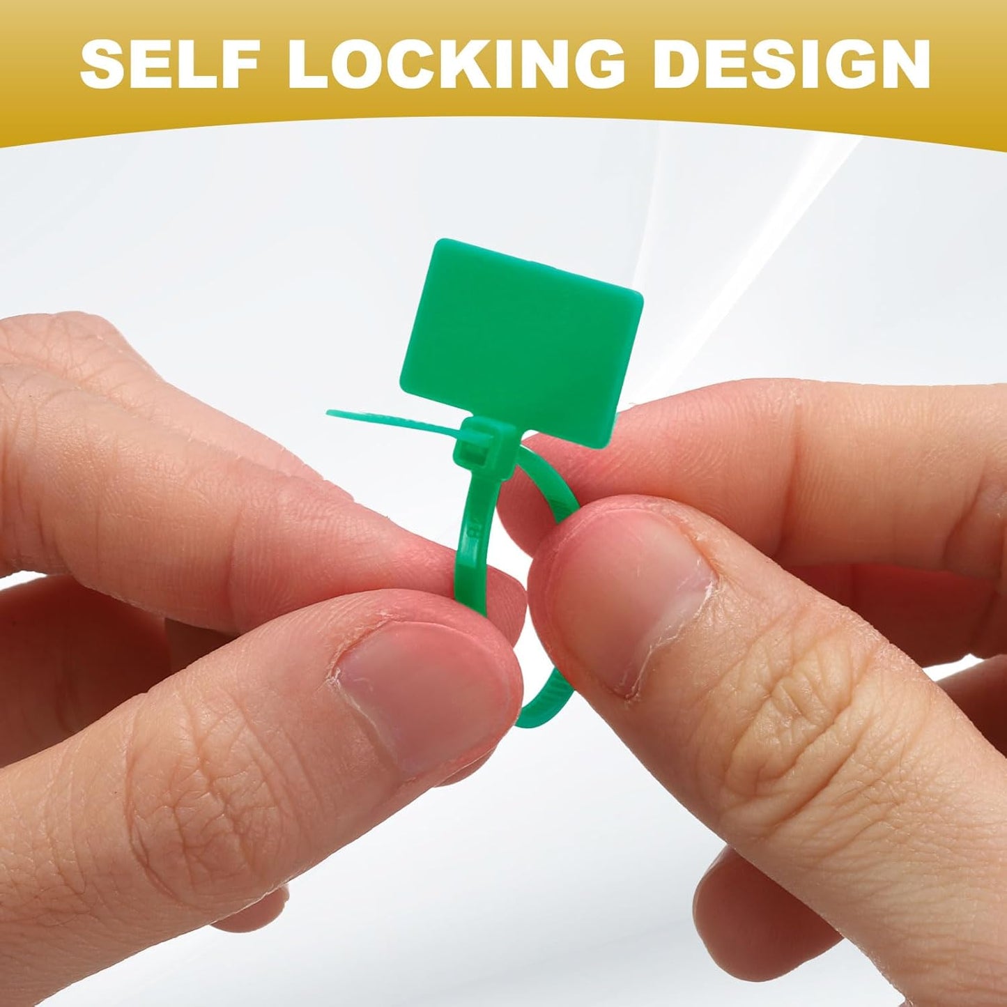 uxcell 100 Pcs Cable Label Marker Tags, Nylon Cable Zip Tie Tags 8.7 Inch Writable Self-Locking Wire Labels Zip Ties for Organization Marking, Green