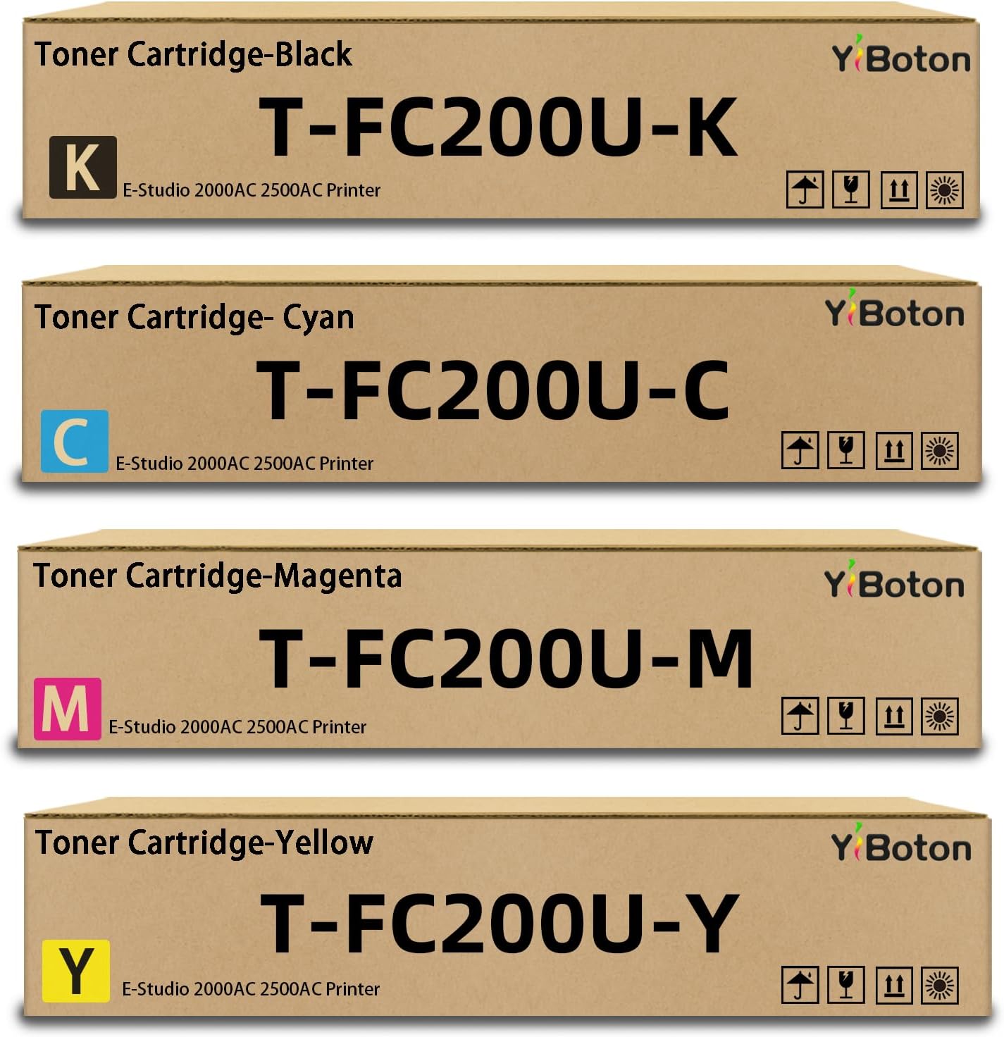 T-FC200U TFC200U High Yield Toner Cartridges Replacement for Toshiba T-FC200U-K T-FC200U-C T-FC200U-M T-FC200U-Y Toner Use for E-Studio 2000AC 2500AC Printer