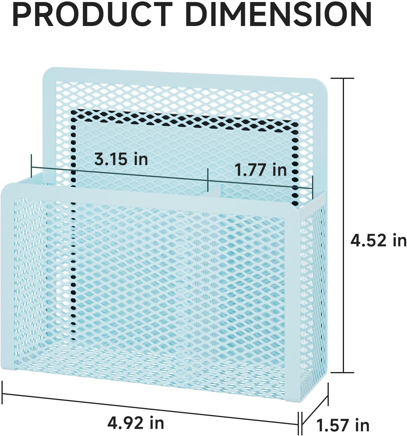 Magnetic Dry Erase Marker Holder, Mesh Pen Holder for Whiteboard，Magnet Pencil Organizer Storage for Refrigerator Locker Accessories Organizer for Home, School and Office(Blue)