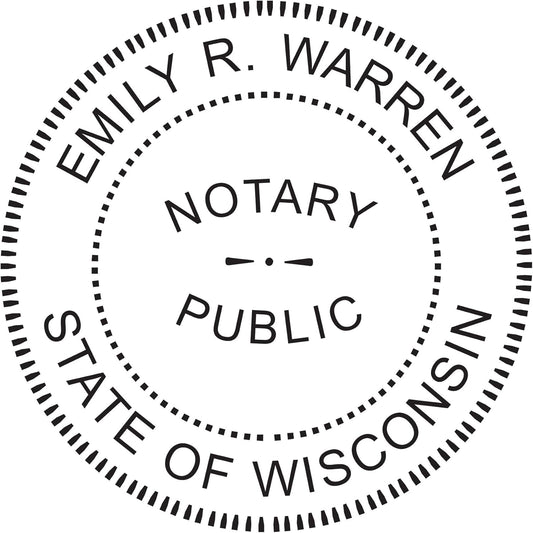 MaxMark Round Notary Pre-Inked Stamp for State of Wisconsin