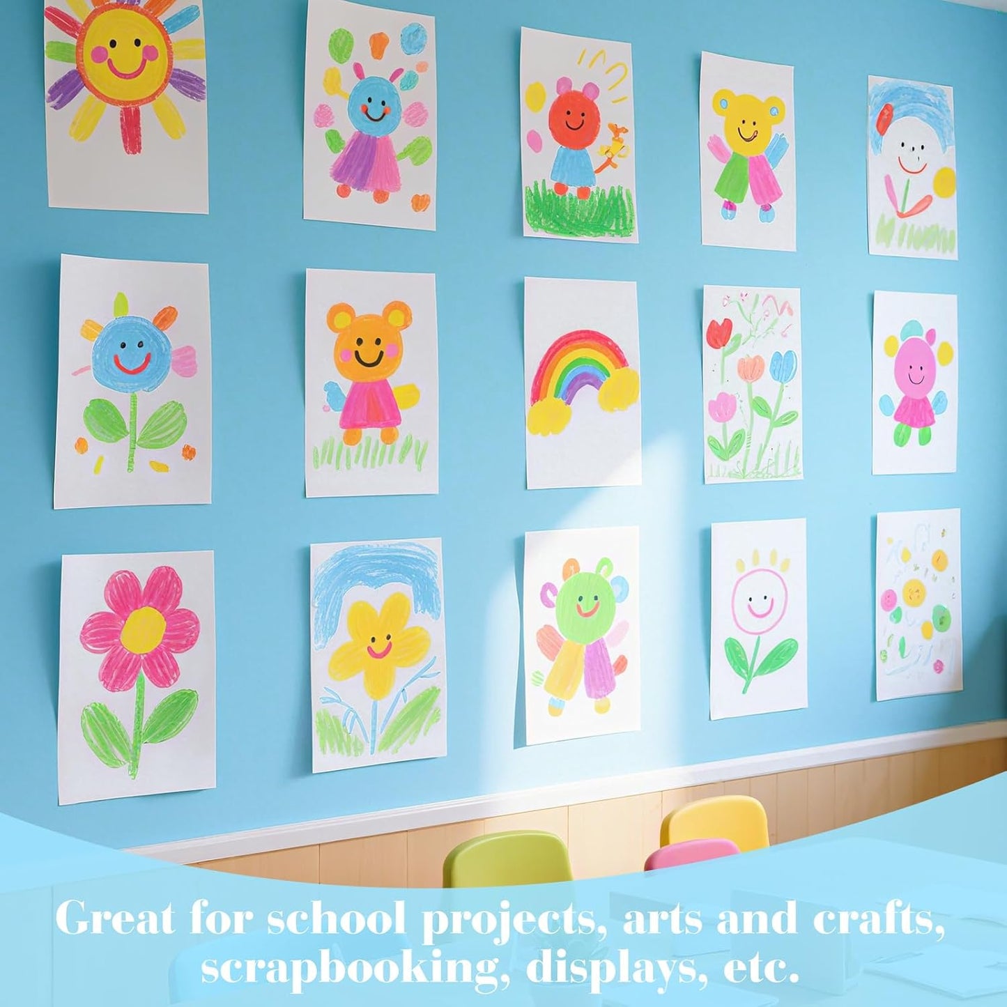 18 Pcs White Poster Board Paper 11.7 x 16.5, ROOKEA White Vision Boards Bulk Smart Posterboard Blank Graphic Display Card Paper for Drawing Artwork School Arts Crafts Classroom Projects Scrapbooking