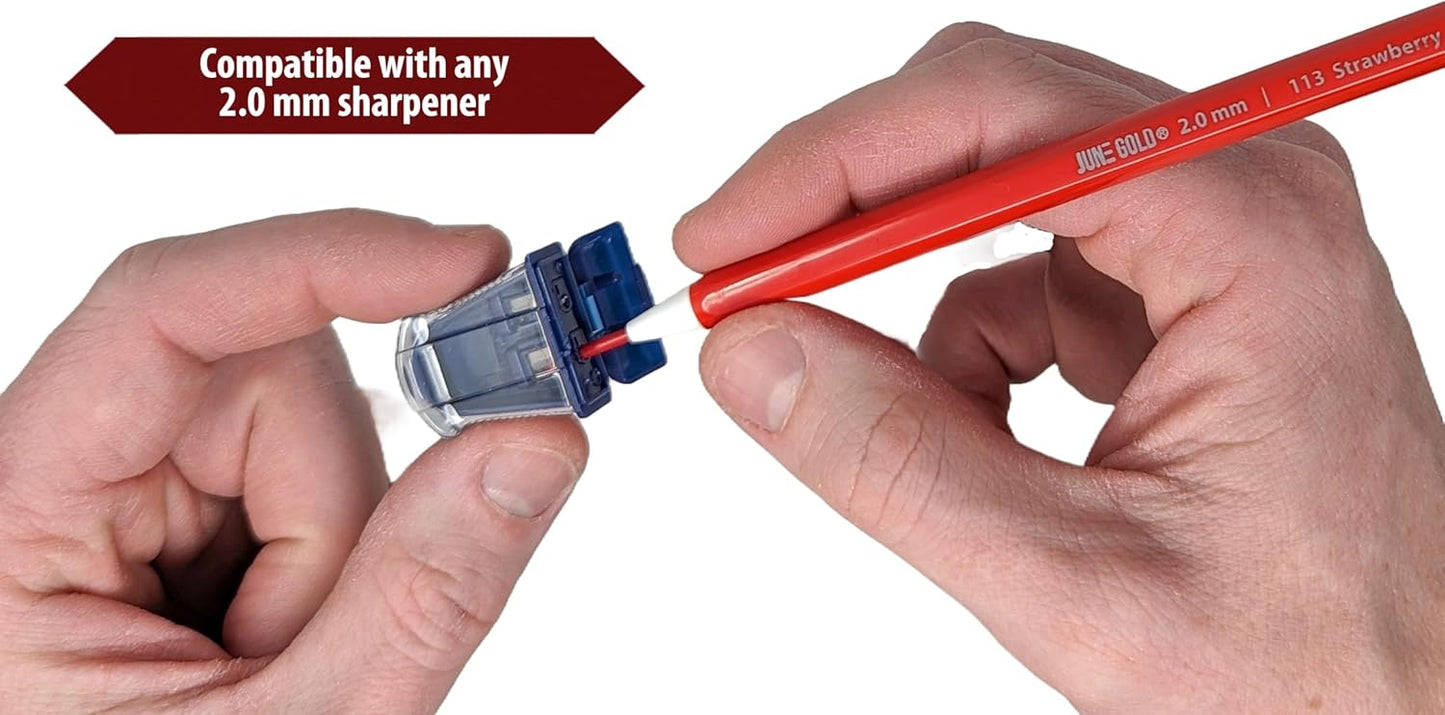 June Gold 36 Purple (Amethyst #106) Colored 2.0 mm Lead Refills, Bold Thickness for Heavy Use, Break Resistant with a Convenient Dispenser