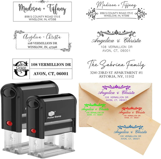 Custom Stamp Self Inking Return Address Stamp, Personalised with Text/Business Logo | Address/Wedding Stamp