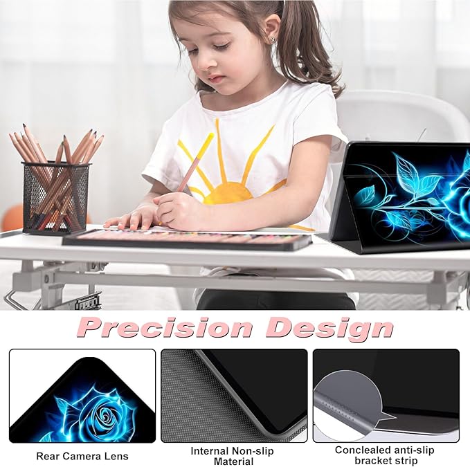 for Amazon Kindle Fire 7 case 2019/2017 Release 9th/7th Generation,Slim Lightweight Smart Shell Stand Cover with Auto Wake/Sleep for Amazon fire 7 Tablet 9th/7th Generation,Glitter Roses Flower