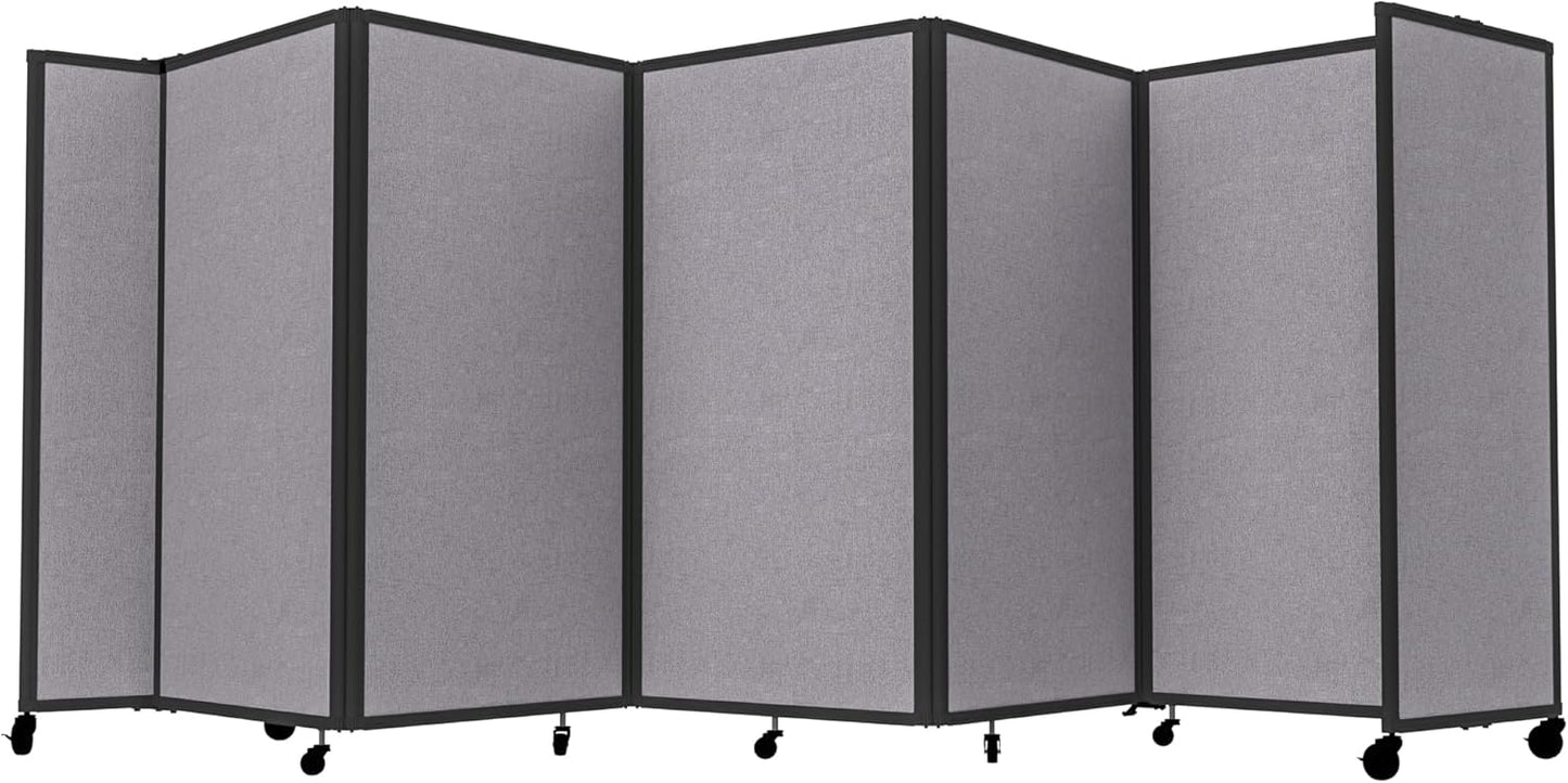 Versare Room Divider 360 Portable Wall Partition | Folding Panels | Large Freestanding Divider | Locking Wheels | Temporary Room Separator