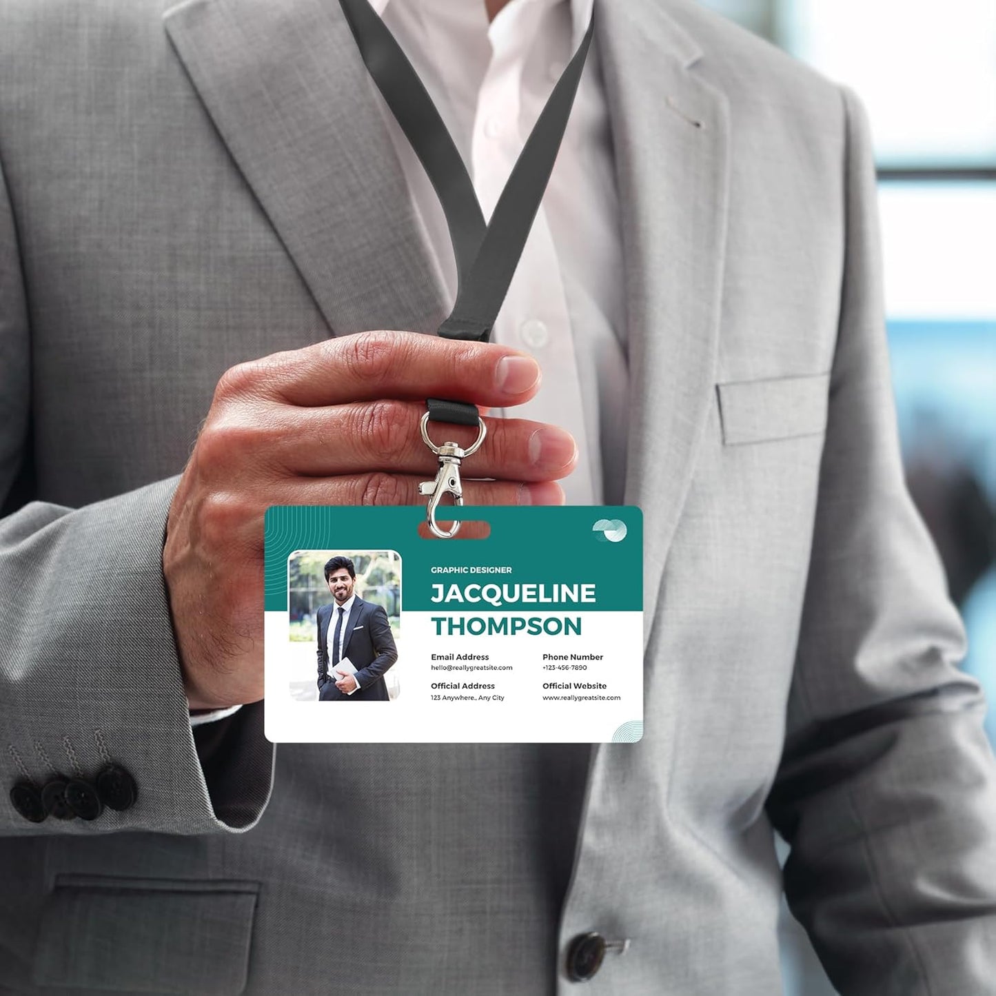 Custom Id Badge Custom Id Card Identification Badges Customizable Personalized Name Badge Customize Name Tag Photo Logo Employee Work Office Volunteer Customized Personal (Horizontal-5)