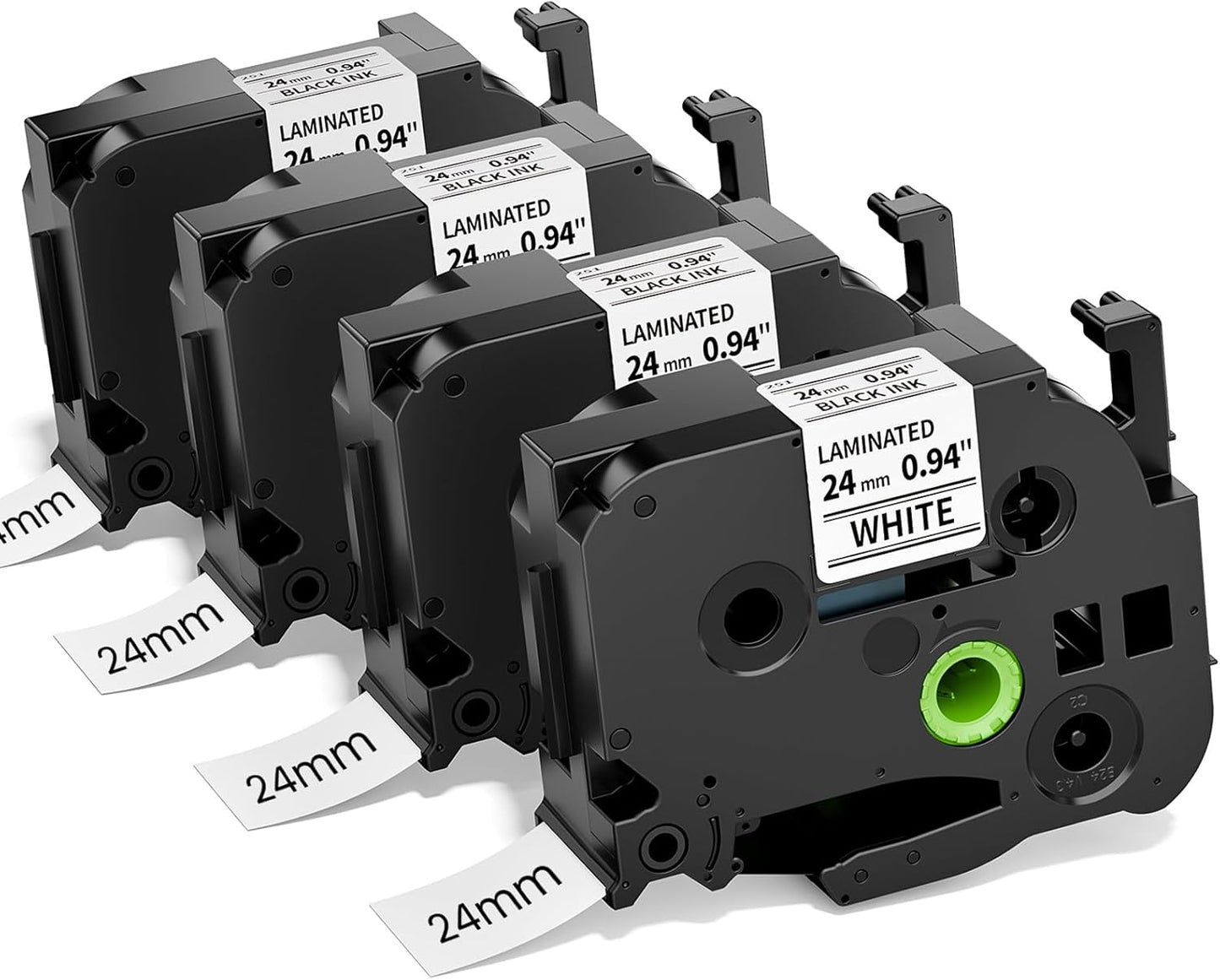Airmall TZe-251 Compatible with Brother Label Maker Tape 24mm .94 White Replacement for Brother P-Touch Label Tape TZe251 TZ-251 Black on White 1 Inch for PT D610BT D600 700 P710BT PTP750W, 4-Pack