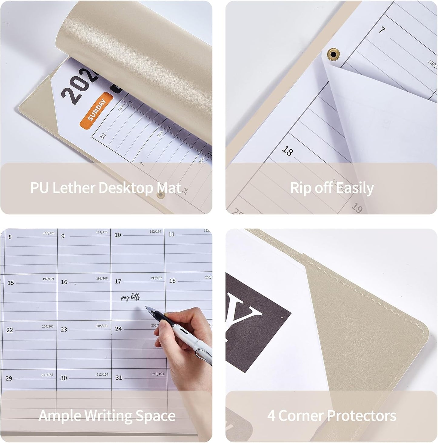 Large Desk Calendar 2025-2026, Calendar with Desk Protecting Pad, Desk Calendar Large 22x17, Runs From July 2025 to December 2026, 18 Months, Big Desktop Calendar for Family Classroom and Office (Apricot)