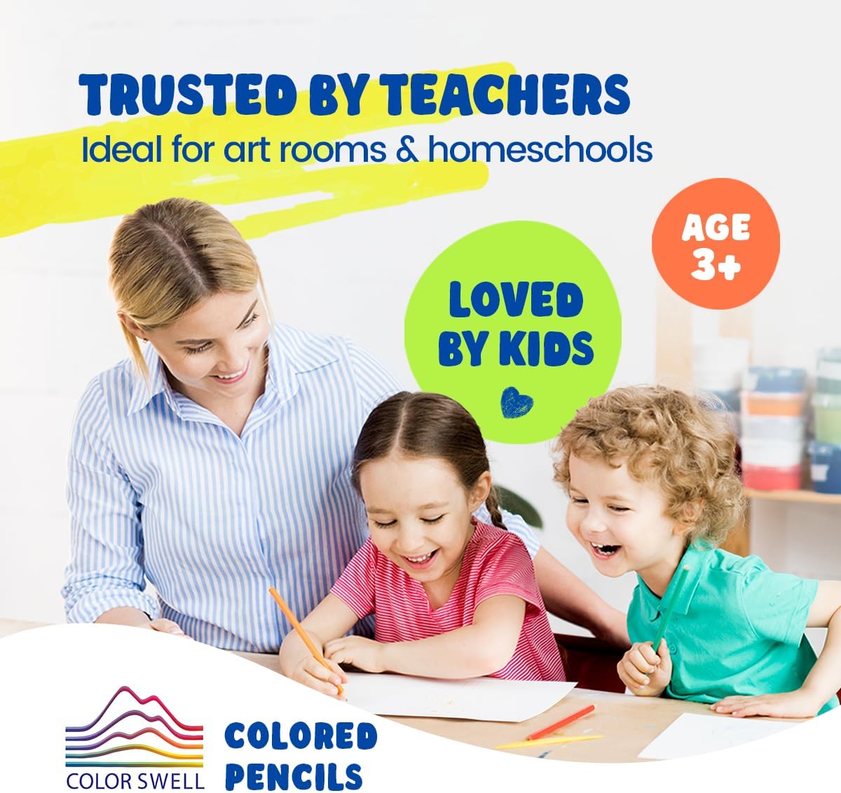 Color Swell Bulk Colored Pencils – 12 Sets, 144 Pre-Sharpened Assorted Vibrant Colors – Ideal for Kids, Teachers, and Classroom Supplies