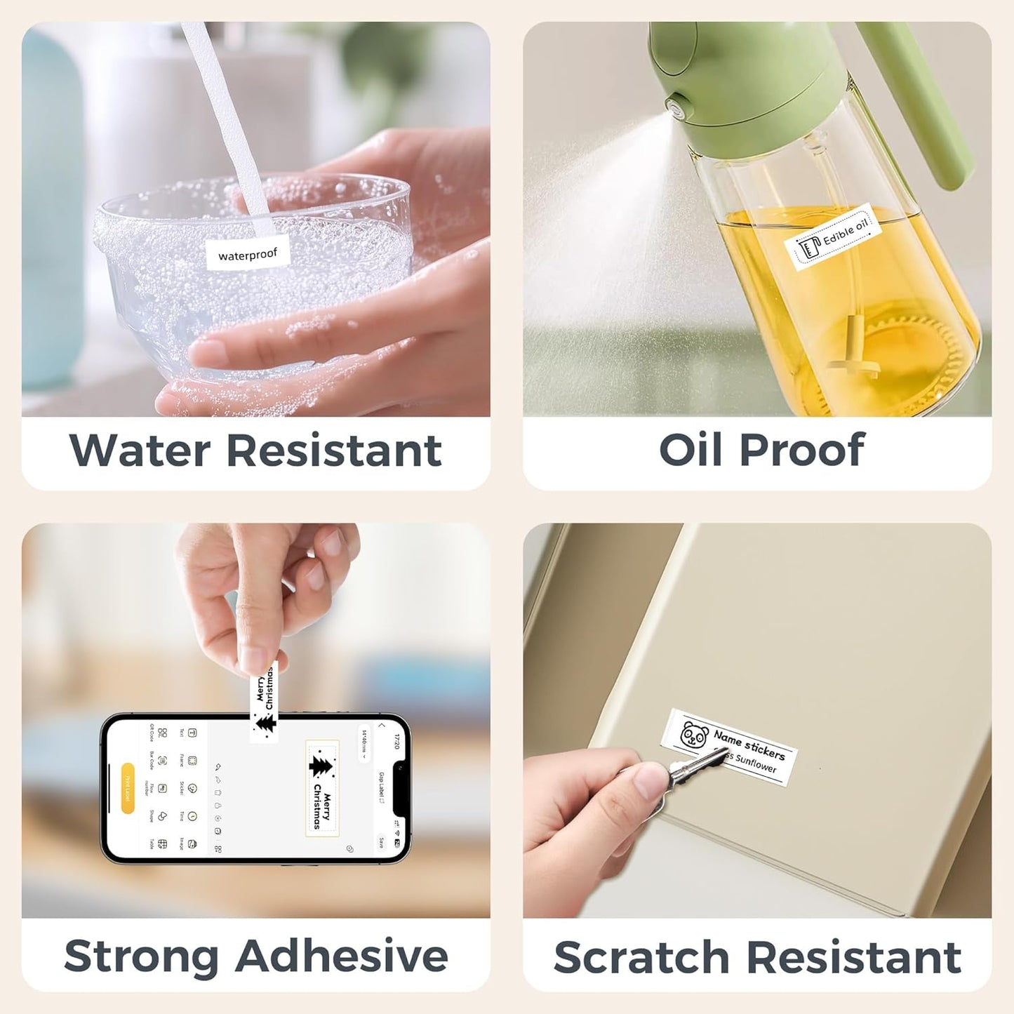 Joysea Thermal Label Maker Tape, for Home Office Organization,Multipurpose Self-Adhesive Labeling Tape, Fits Label Makers Without RFID, 14x40mm, 160 Labels/Roll, 3 Roll