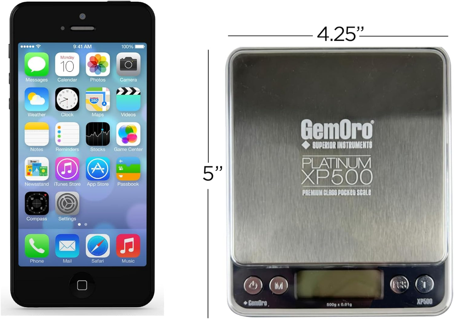 GemOro Platinum XP500 | Durable Precise Jewelers Countertop Portable Pocket Scale | Digital Precision Tool with Expert Professional Reading & Accuracy 500g x 0.01g Readability (Silver)